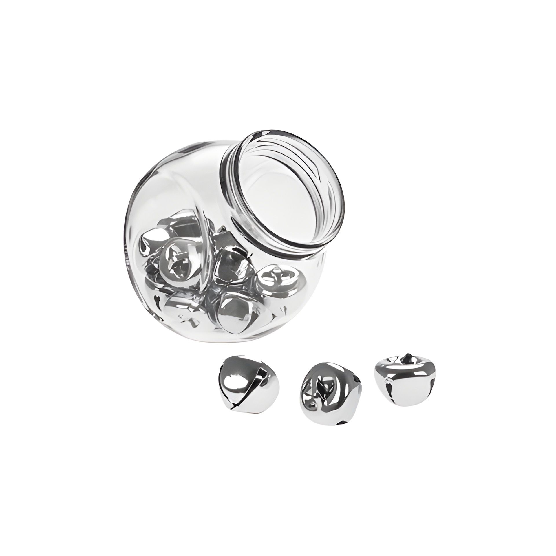 Glöckchen 1,5 cm, silber, 16 Stück