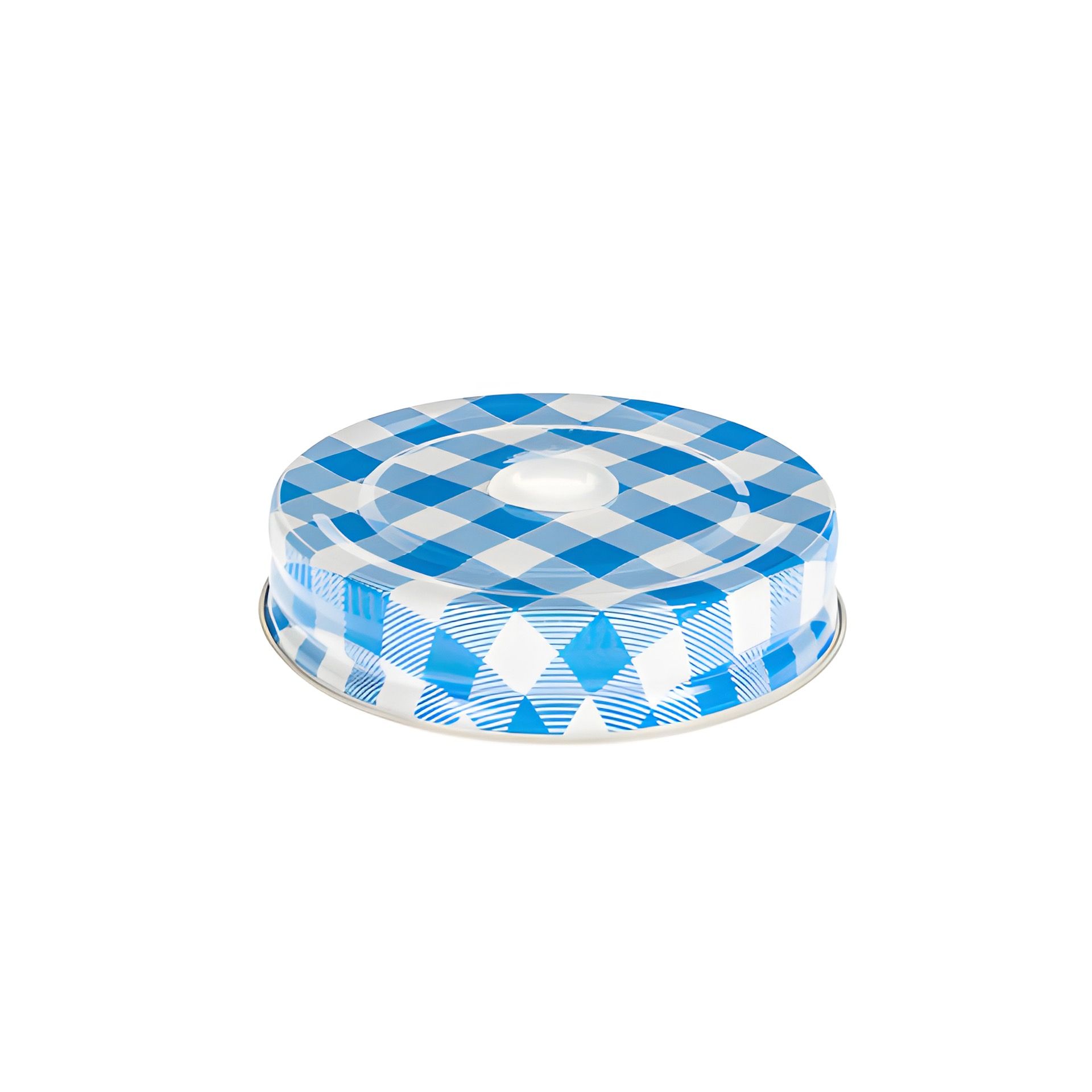 CT 70 Trinkhalmdeckel blau kariert, Loch Ø 8 mm