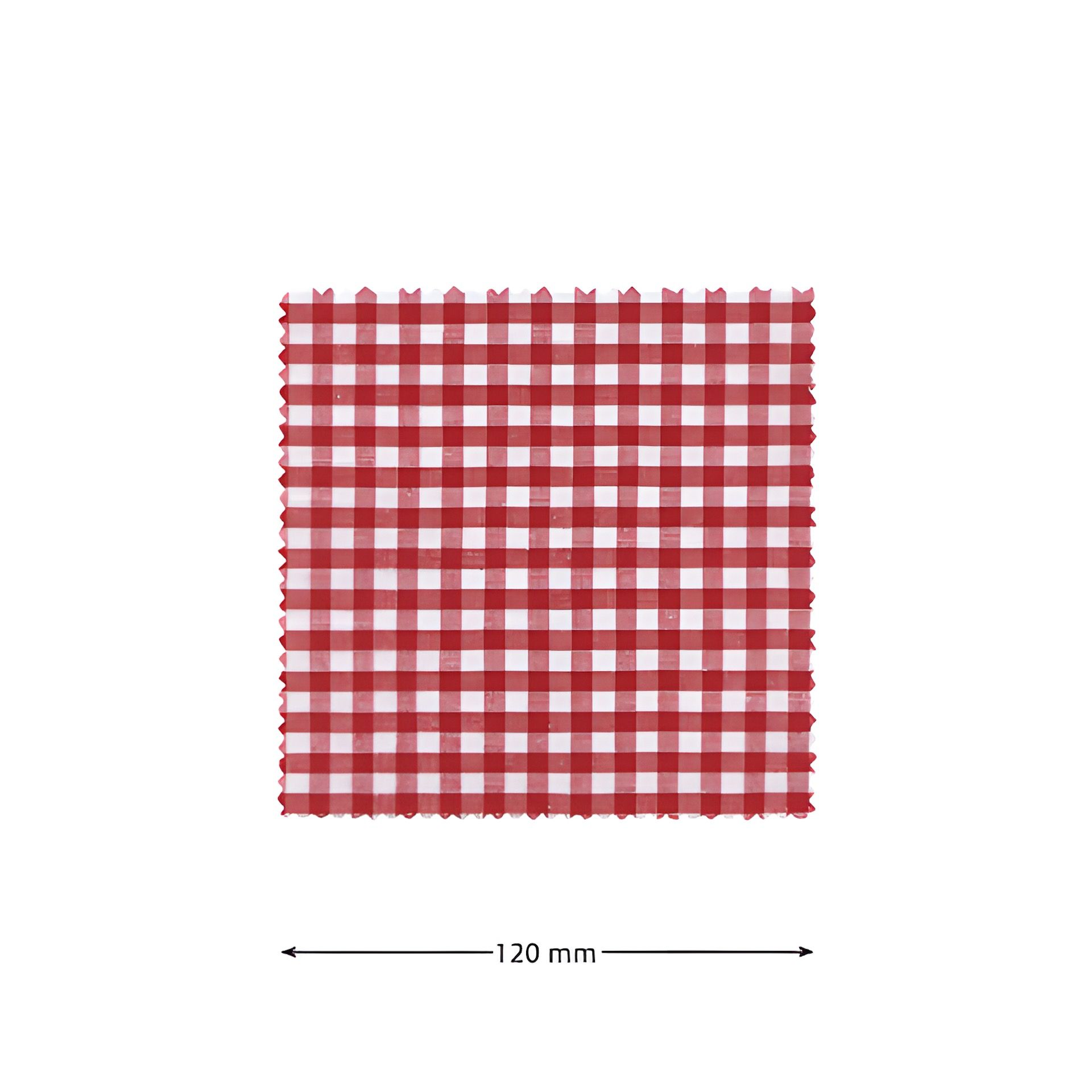 Deckchen 120 mm rot kariert (Beutel, 100 Stück)