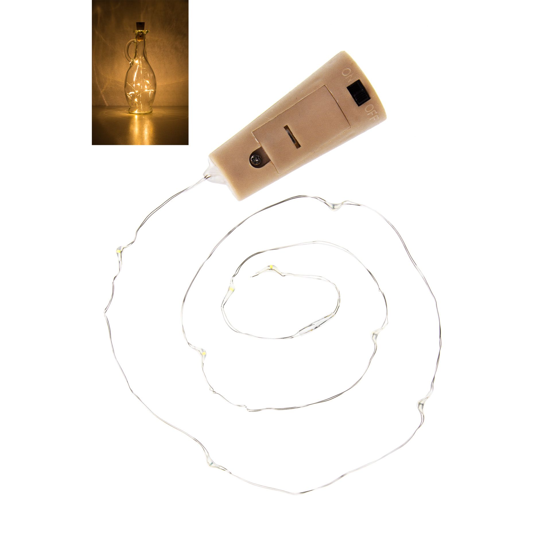 Flaschenlicht, 8 LEDs, warmweiß