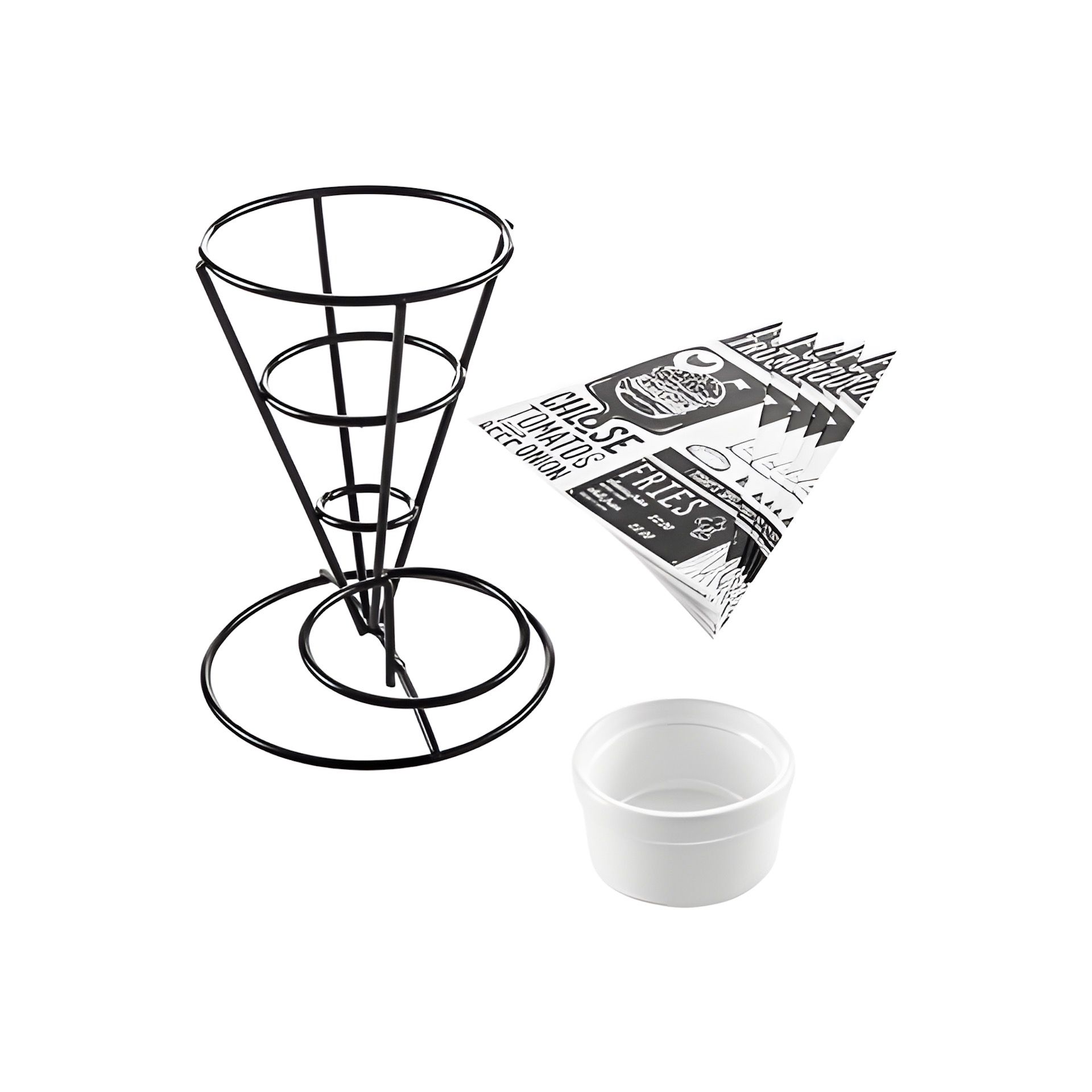 Pommes Frites Halter Set, 7-teilig