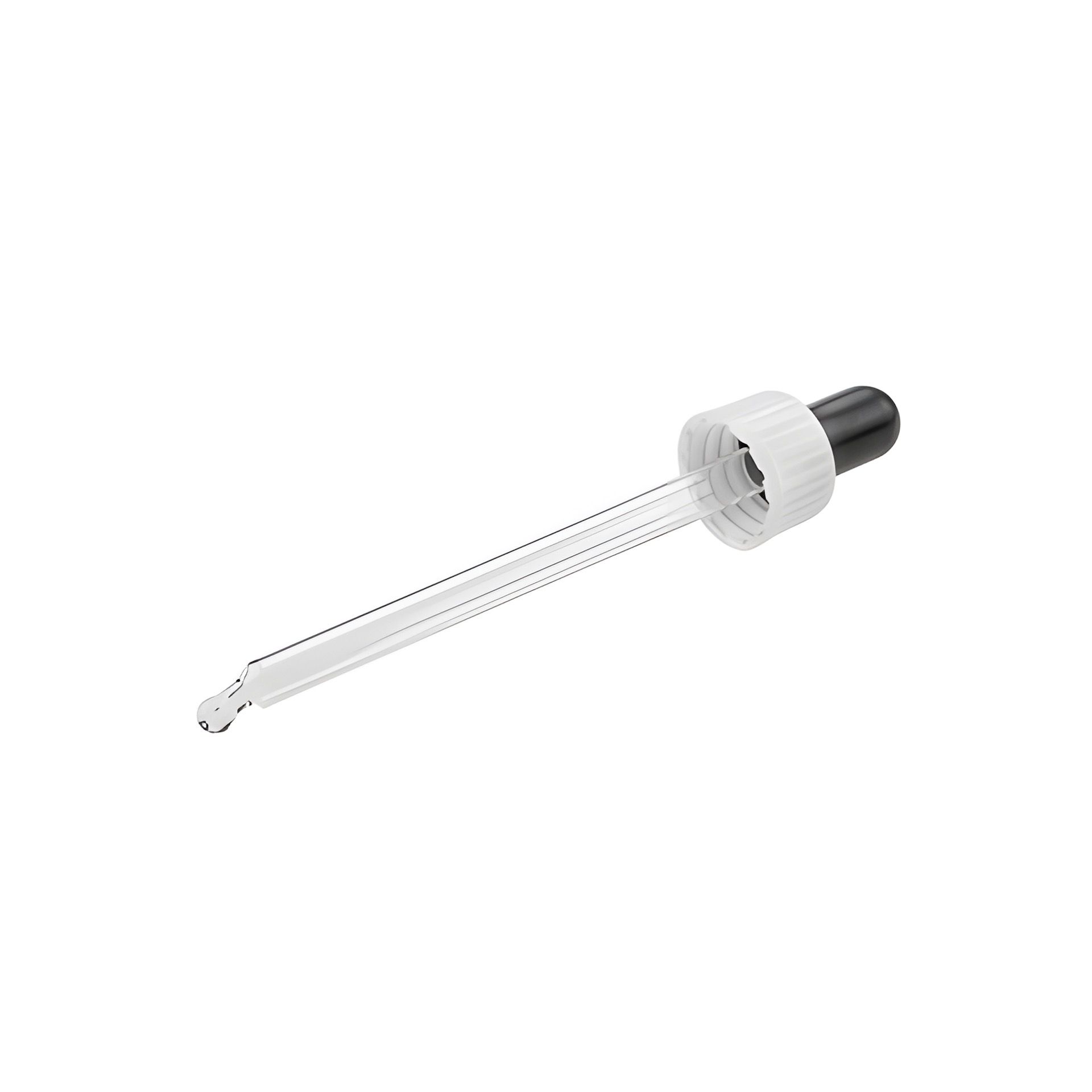Pipette DIN 18 weiß 106 mm, schwarzer Sauger
