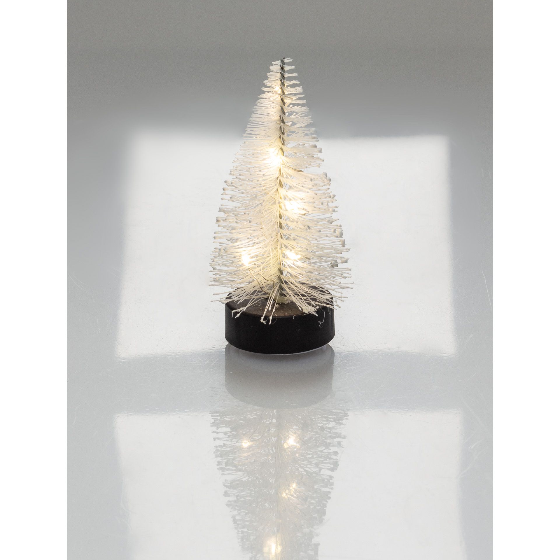 Deko-Tannenbaum mit 5 LEDs, 10 cm, weiß