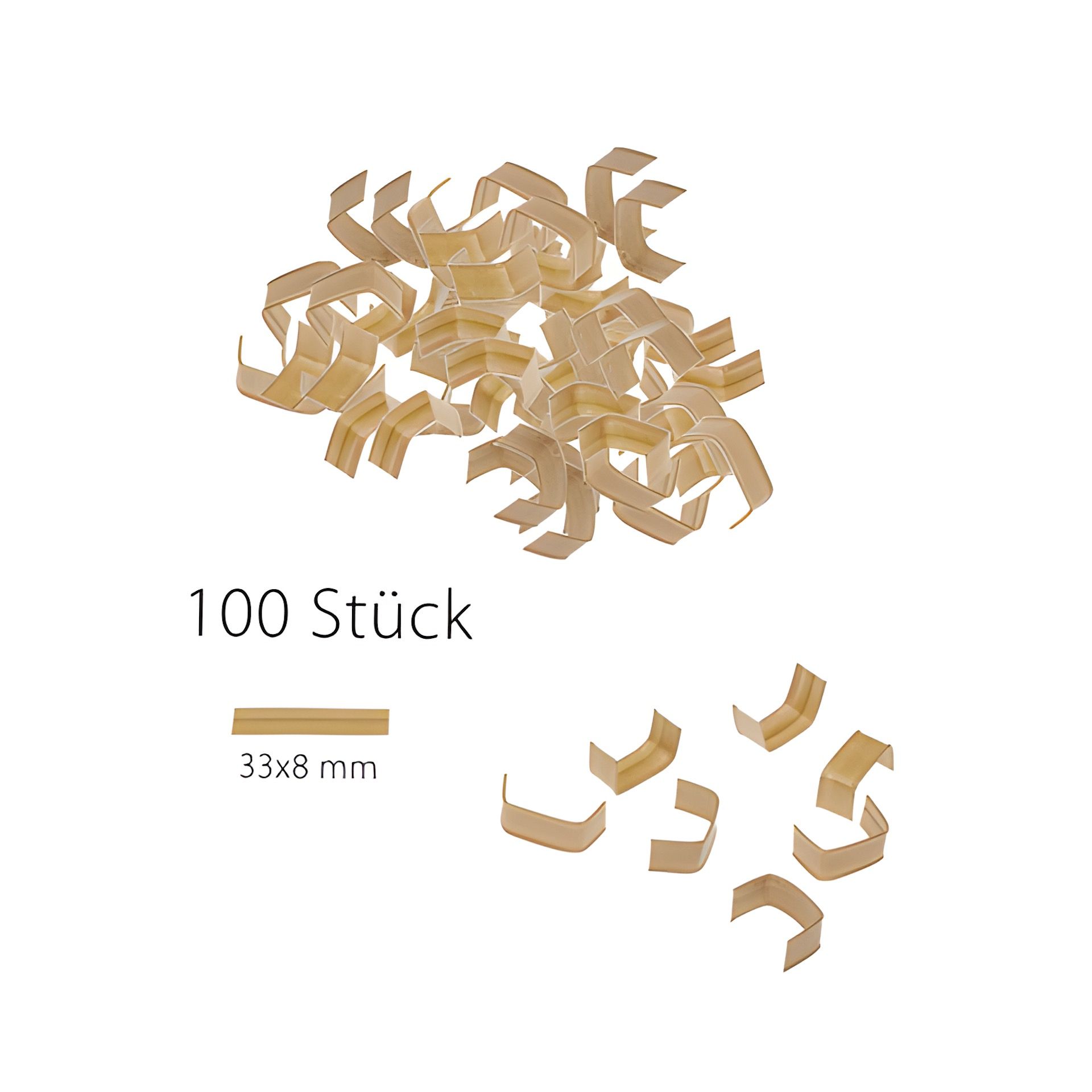 U-Clips 33 x 8 mm natron, 100 Stück