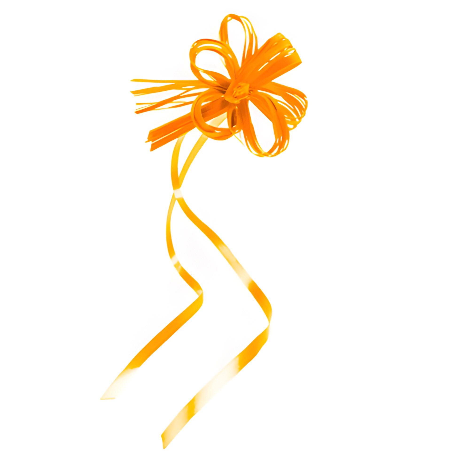 Ziehschleife Faser-Raffia bicolor ca. 80 mm, orange, 10 Stück