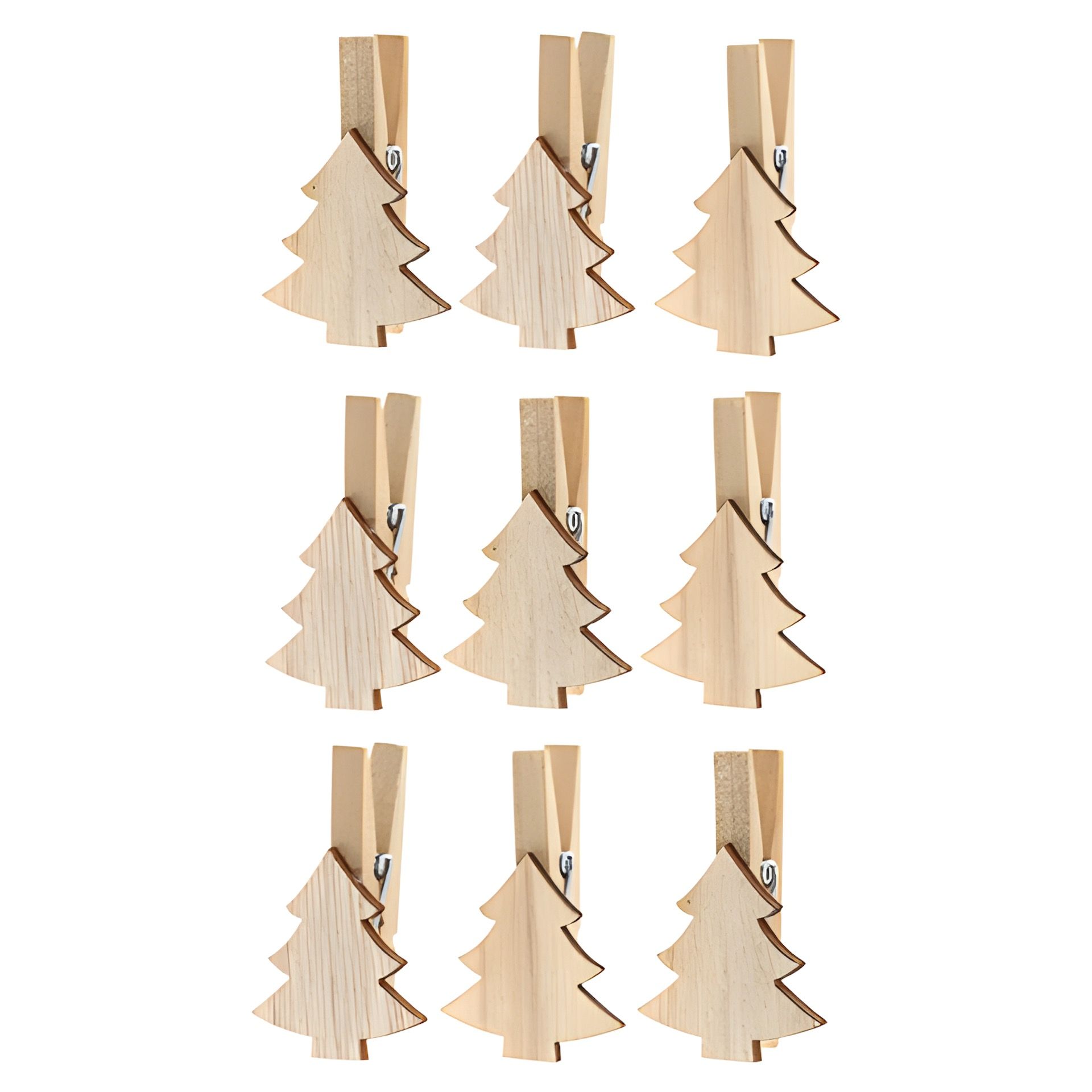 Holzklammern mit Tanne 35 x 13 x 50 mm, 9 Stück