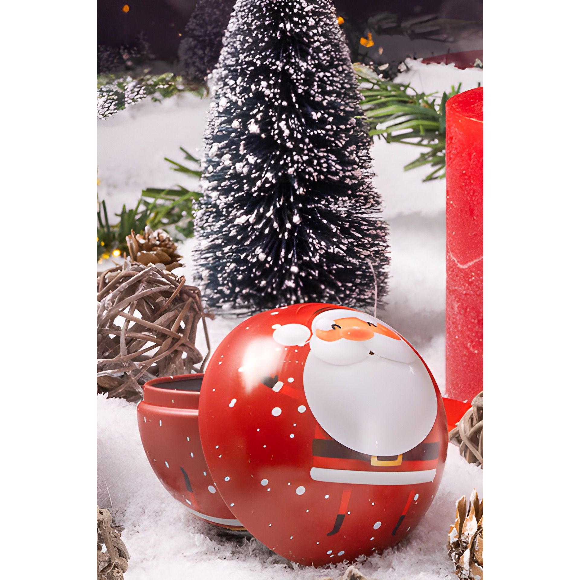 Weihnachtskugel zum Befüllen 'Weihnachtsmann'