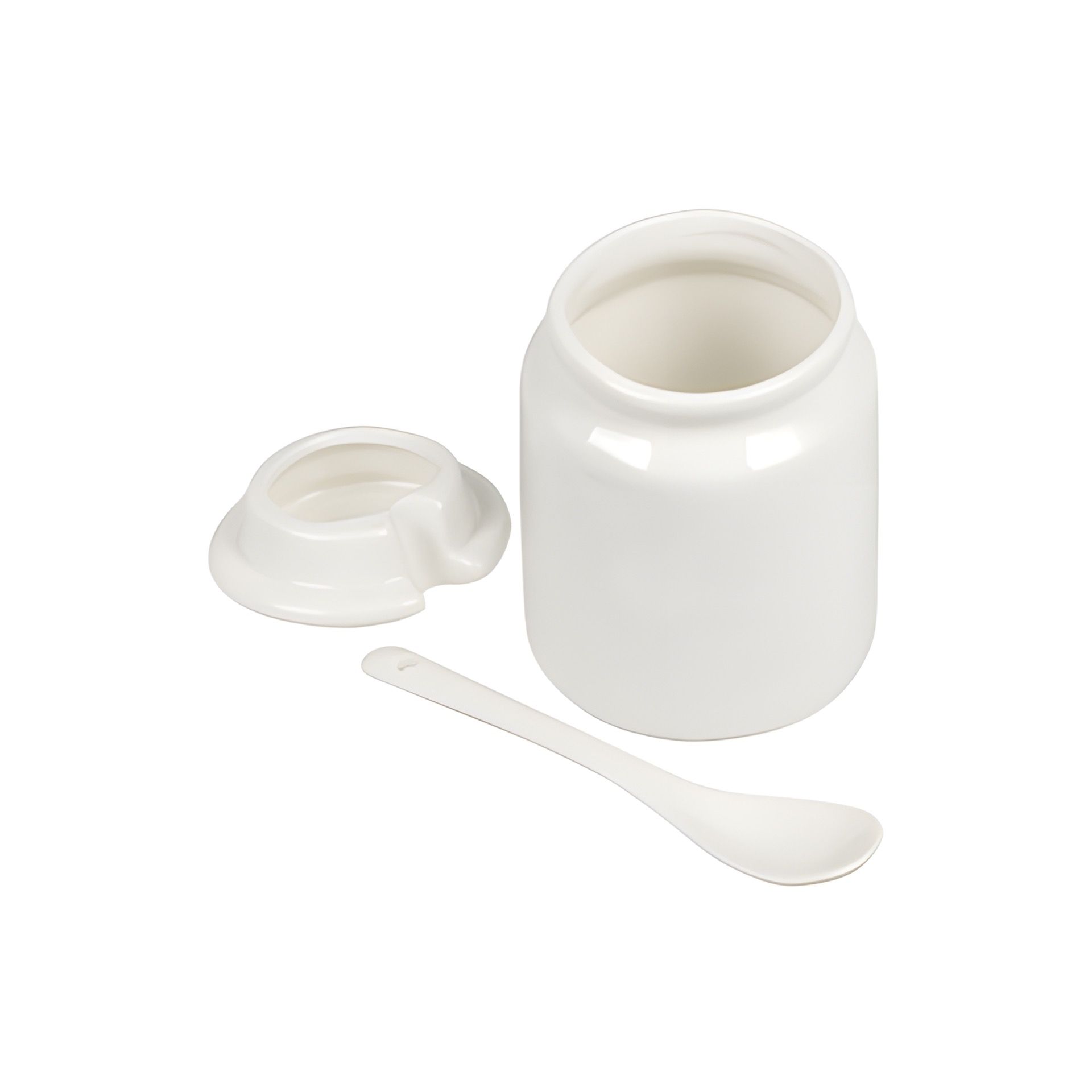 Zuckerdose Keramik weiß, 3-teilig