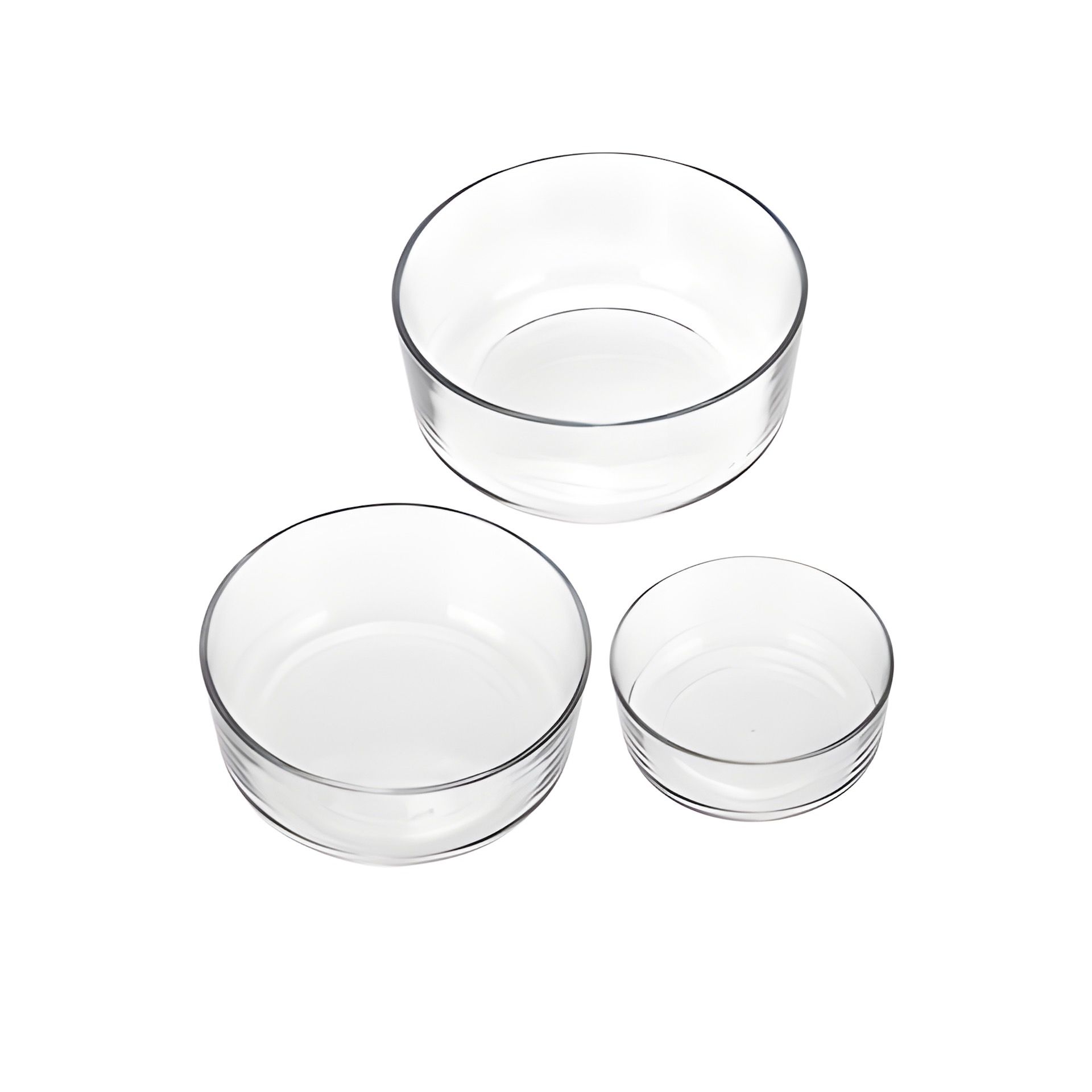 Glasschale 'Igloo' mit Deckel, weiß, 3er Set - 2. WAHL