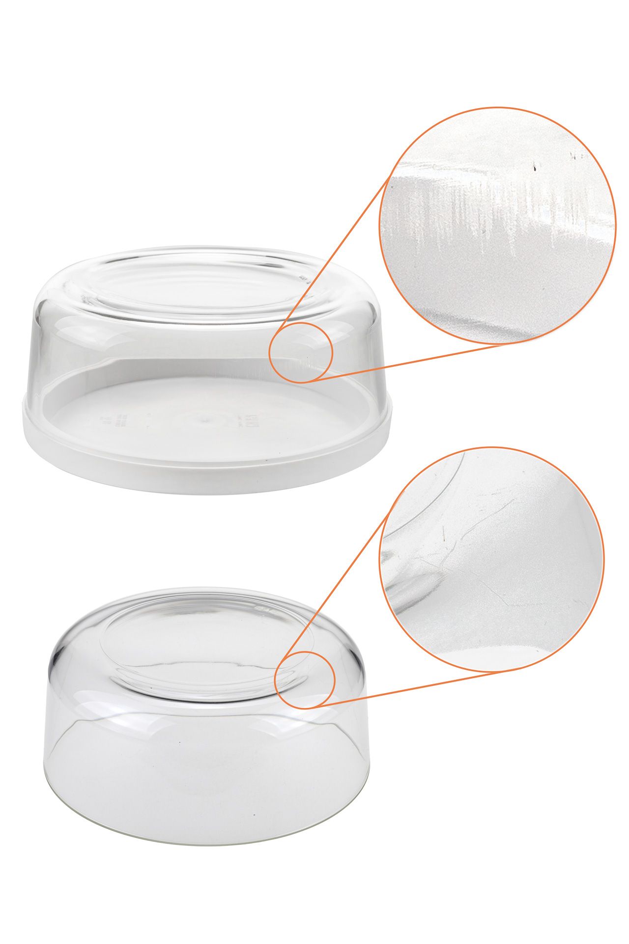 Glasschale 'Igloo' mit Deckel, weiß, 3er Set - 2. WAHL