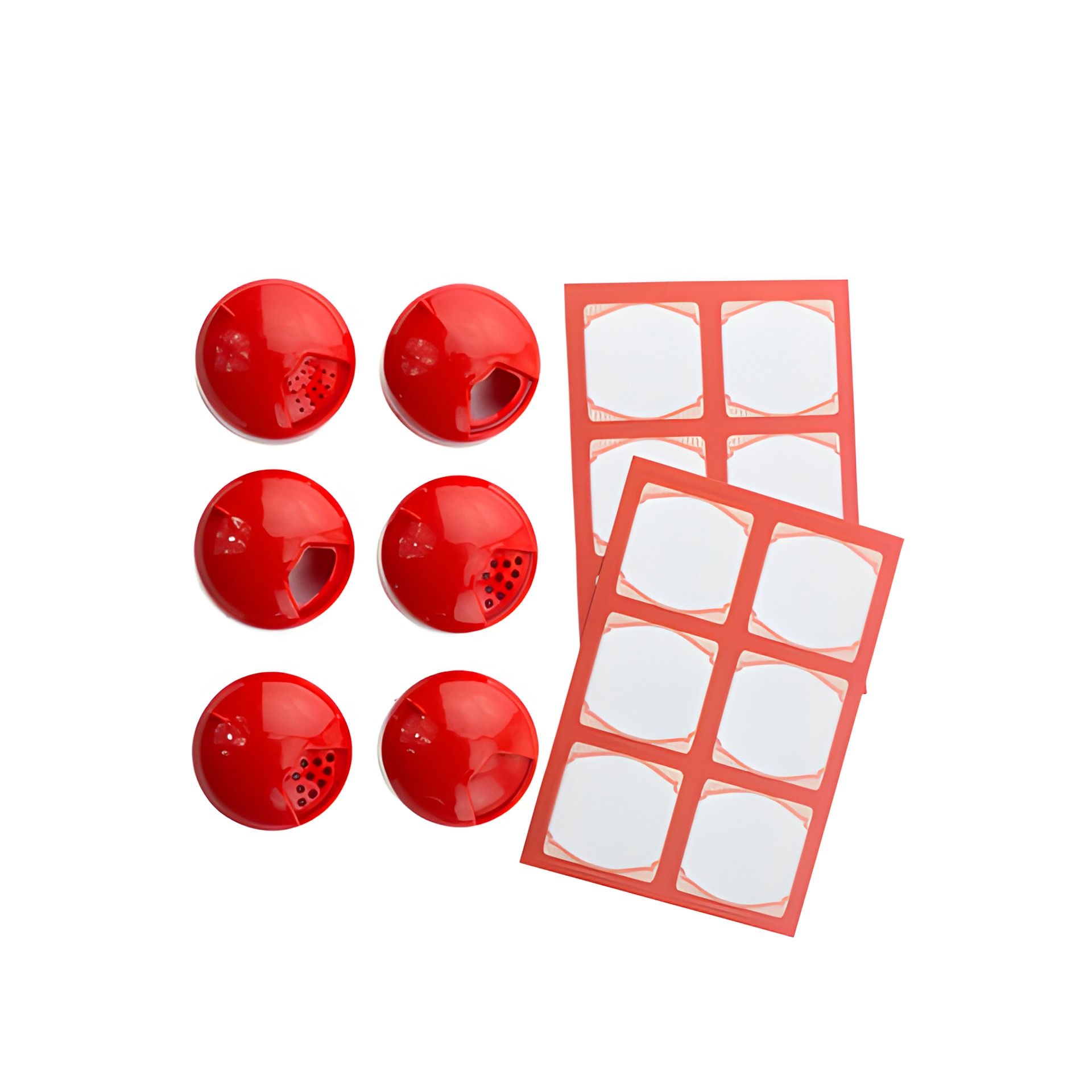 TO 38 Multikappe 6er plus 12 Etiketten, rot