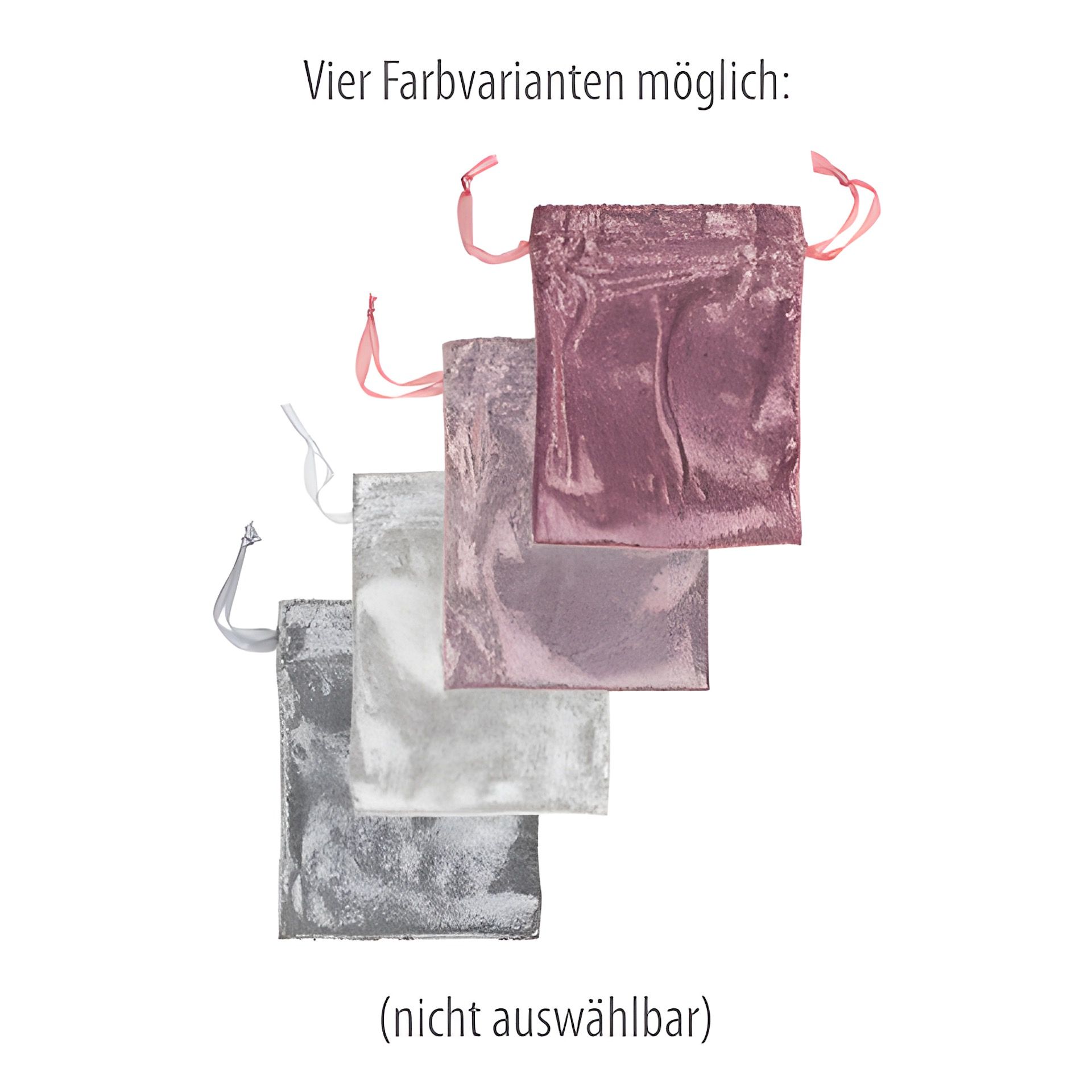 Stoffbeutel rosé/silber glänzend, 11 x 15 cm