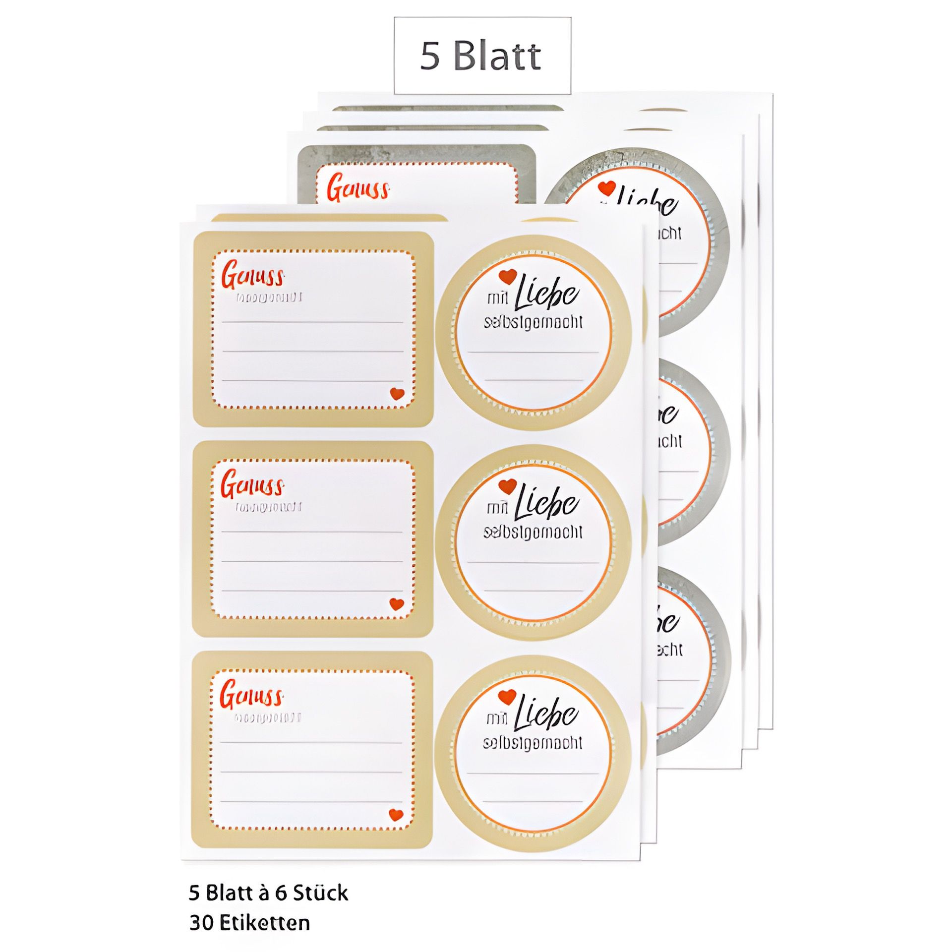 Etiketten 'Selbst gemacht', 30 Stück