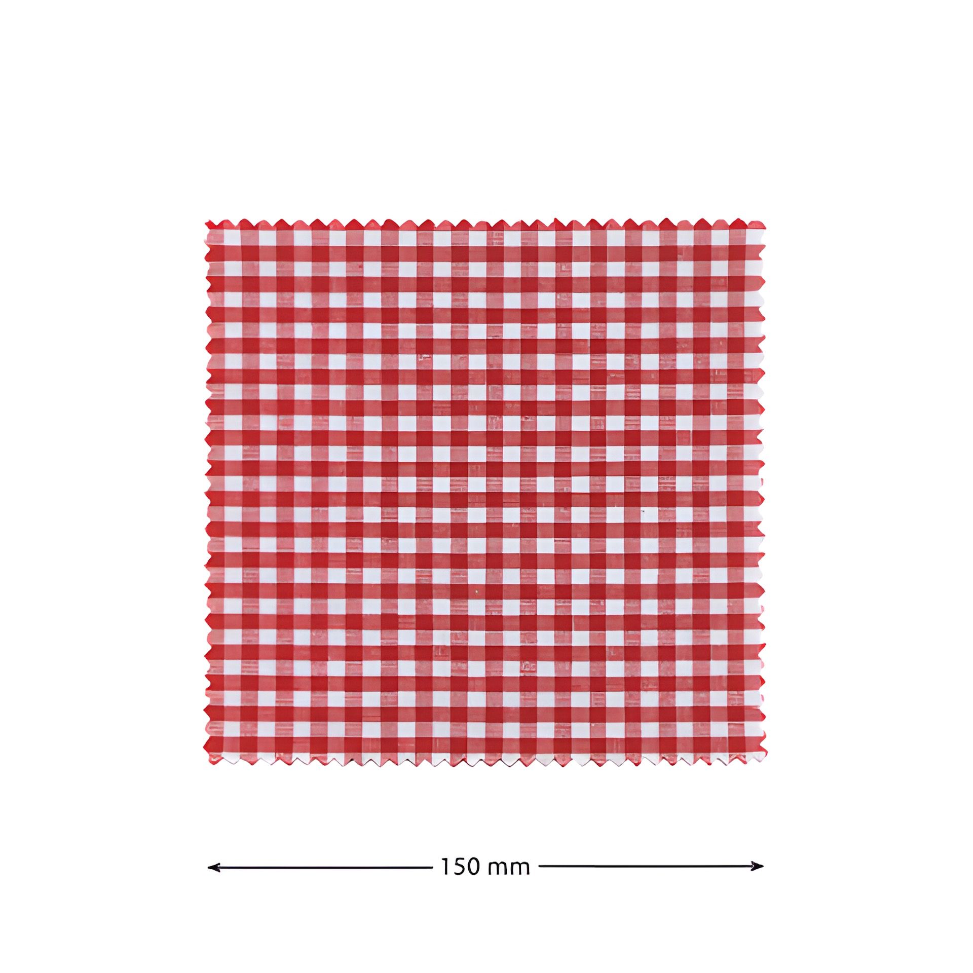 Deckchen 150 mm rot kariert (Beutel, 100 Stück)