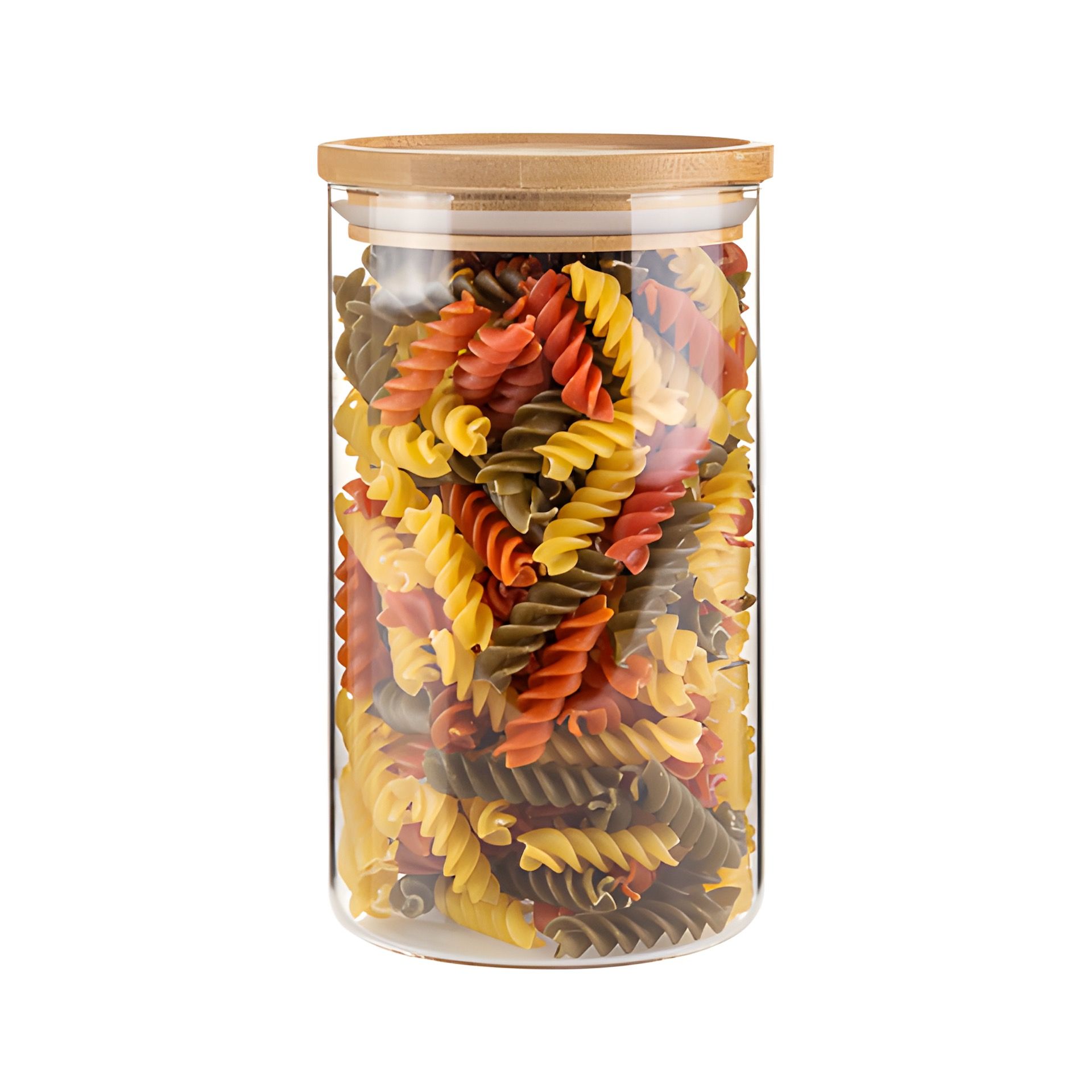 Vorratsglas 900 ml mit Bambusdeckel (Karton, 12 Stück)
