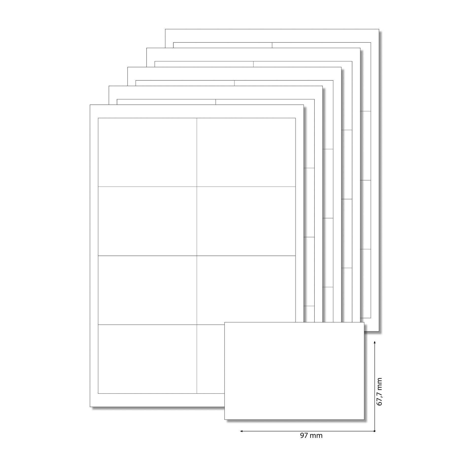 Etiketten 97 x 67,7 mm weiß - 50 Blatt A4