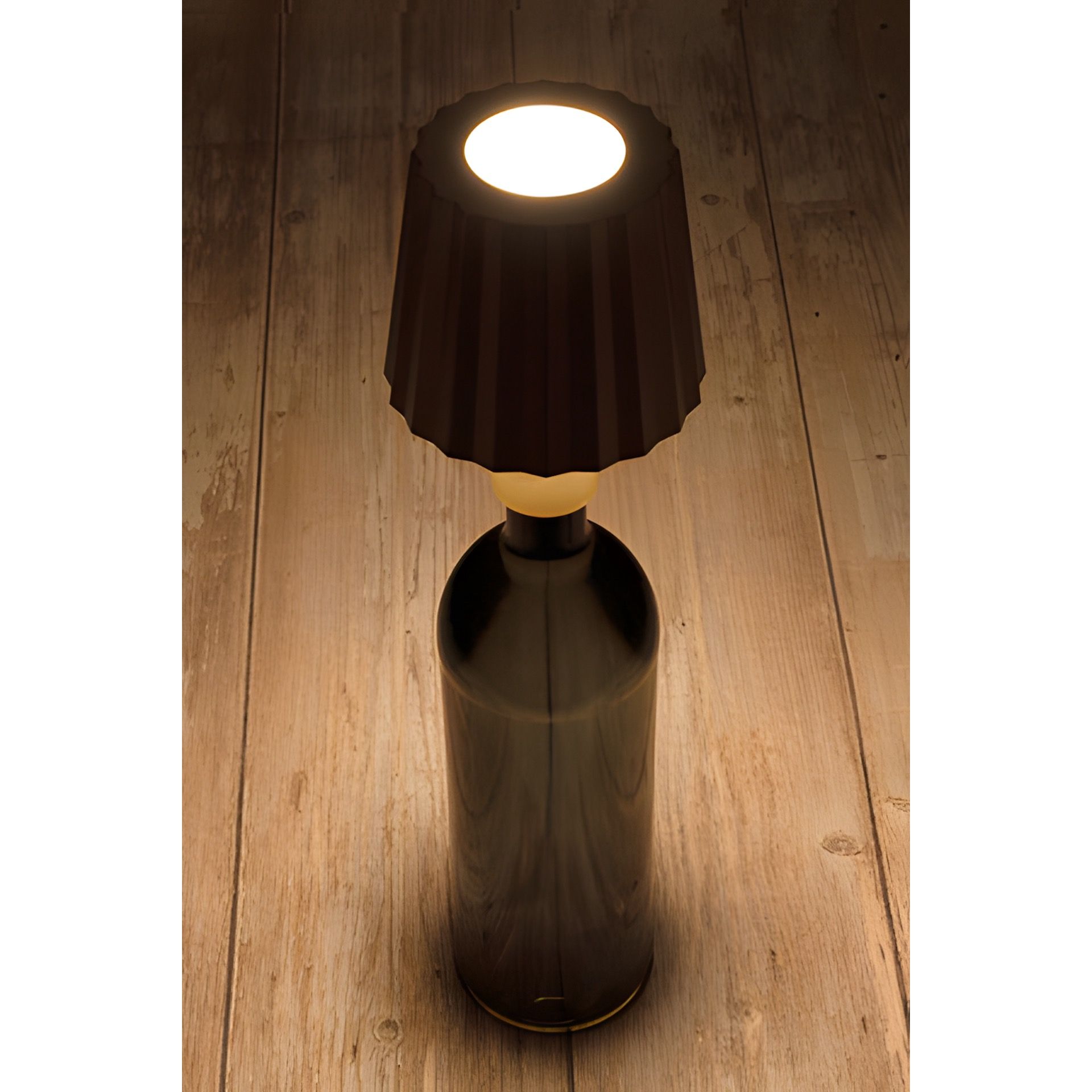 LED Flaschenlampe mit Touchfunktion, Akku und USB, gold