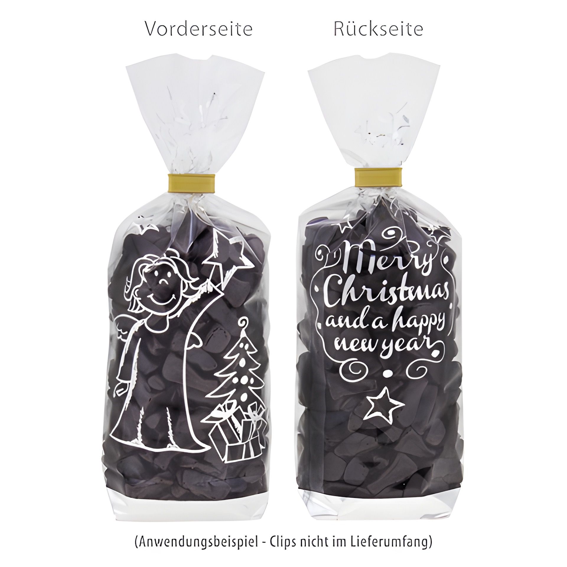 Kreuzbodenbeutel 'Weihnachtsengel' 100 x 220 mm, 50 Stück