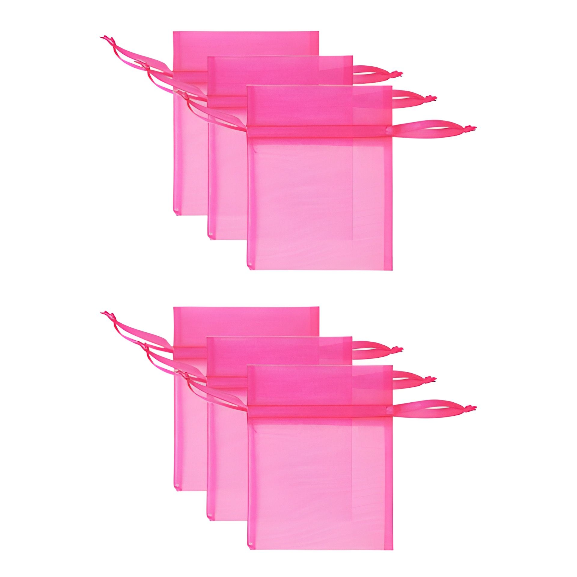 Chiffonbeutel  9 x 12 cm, pink, 6 Stück