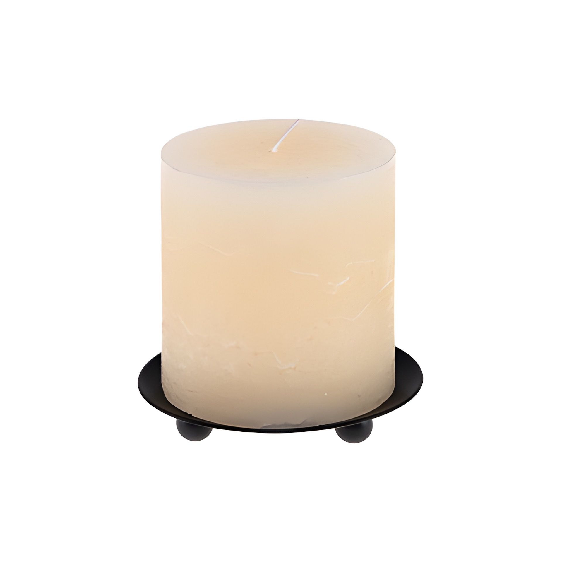 Stumpenkerze 'Rustik' Ø 6,8 cm, creme