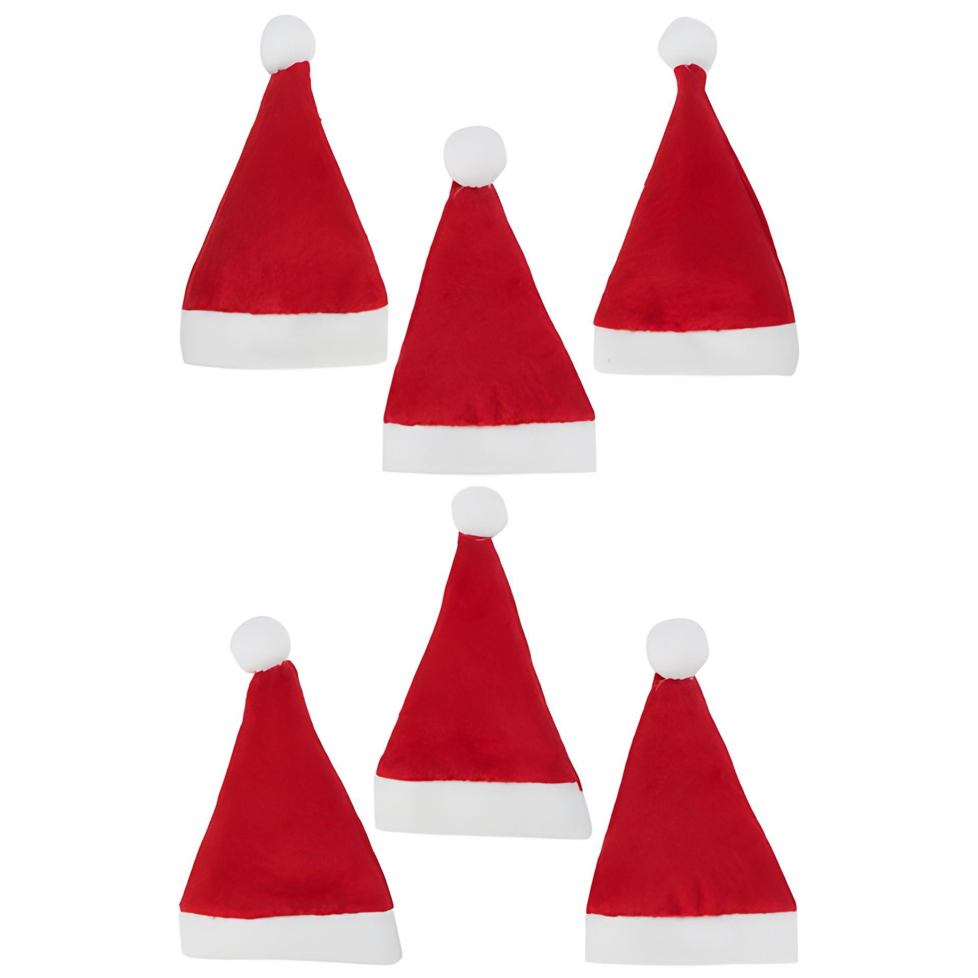 Weihnachtsmütze mittel, Filz,  6 Stück