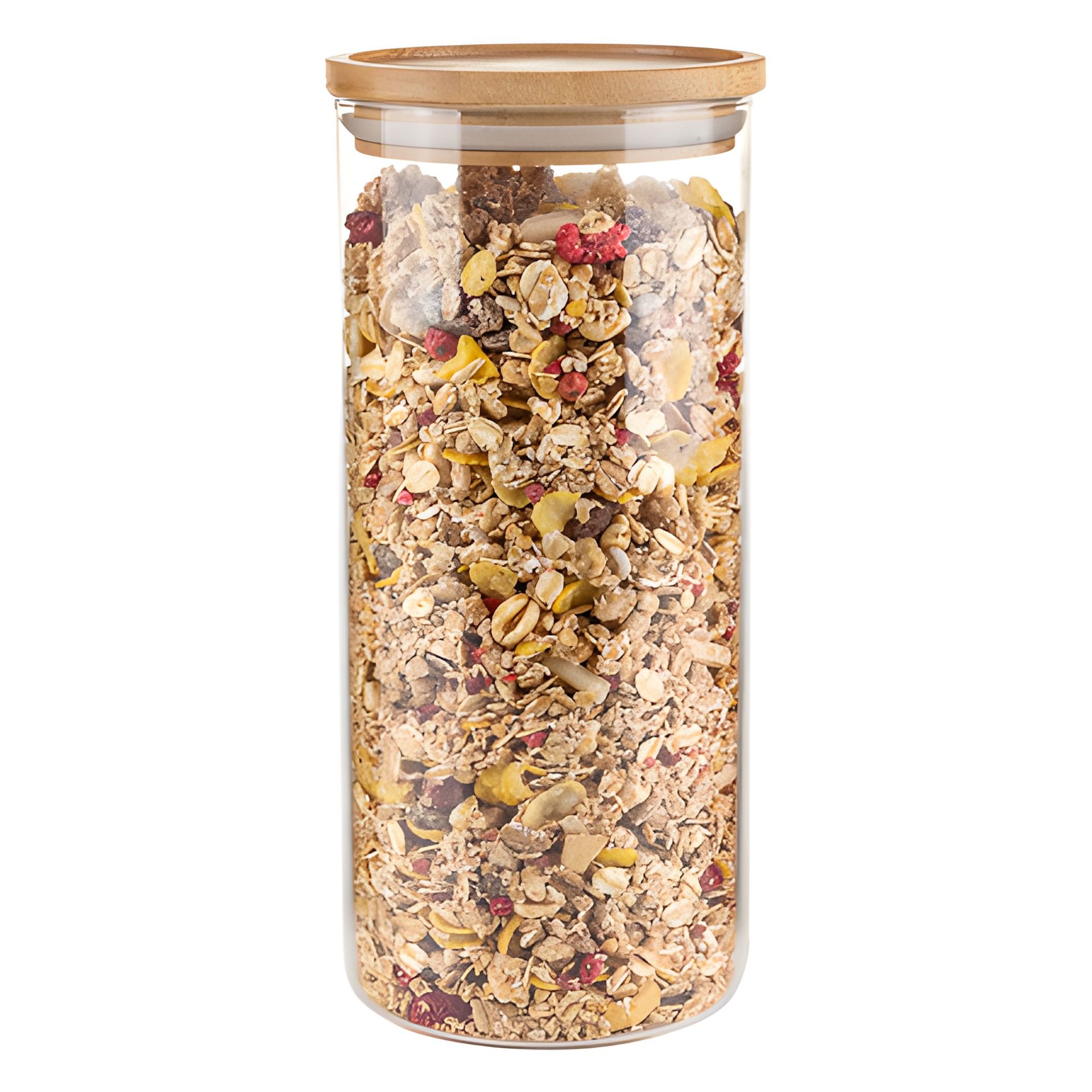 Vorratsglas 1200 ml mit Bambusdeckel (Karton, 12 Stück)