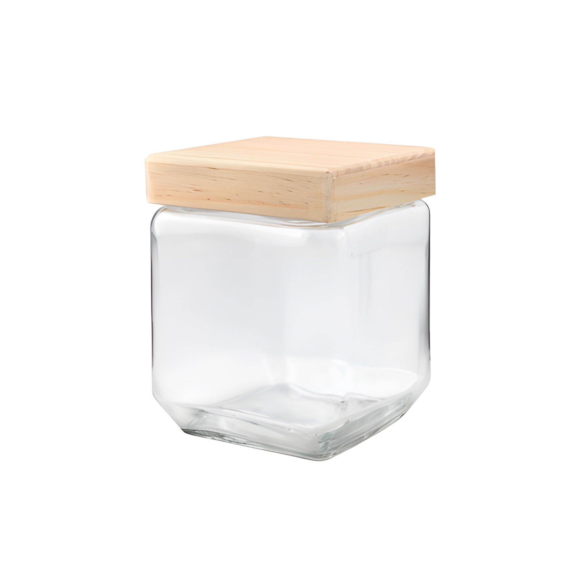 Vorratsglas 1250 ml eckig mit Holzdeckel