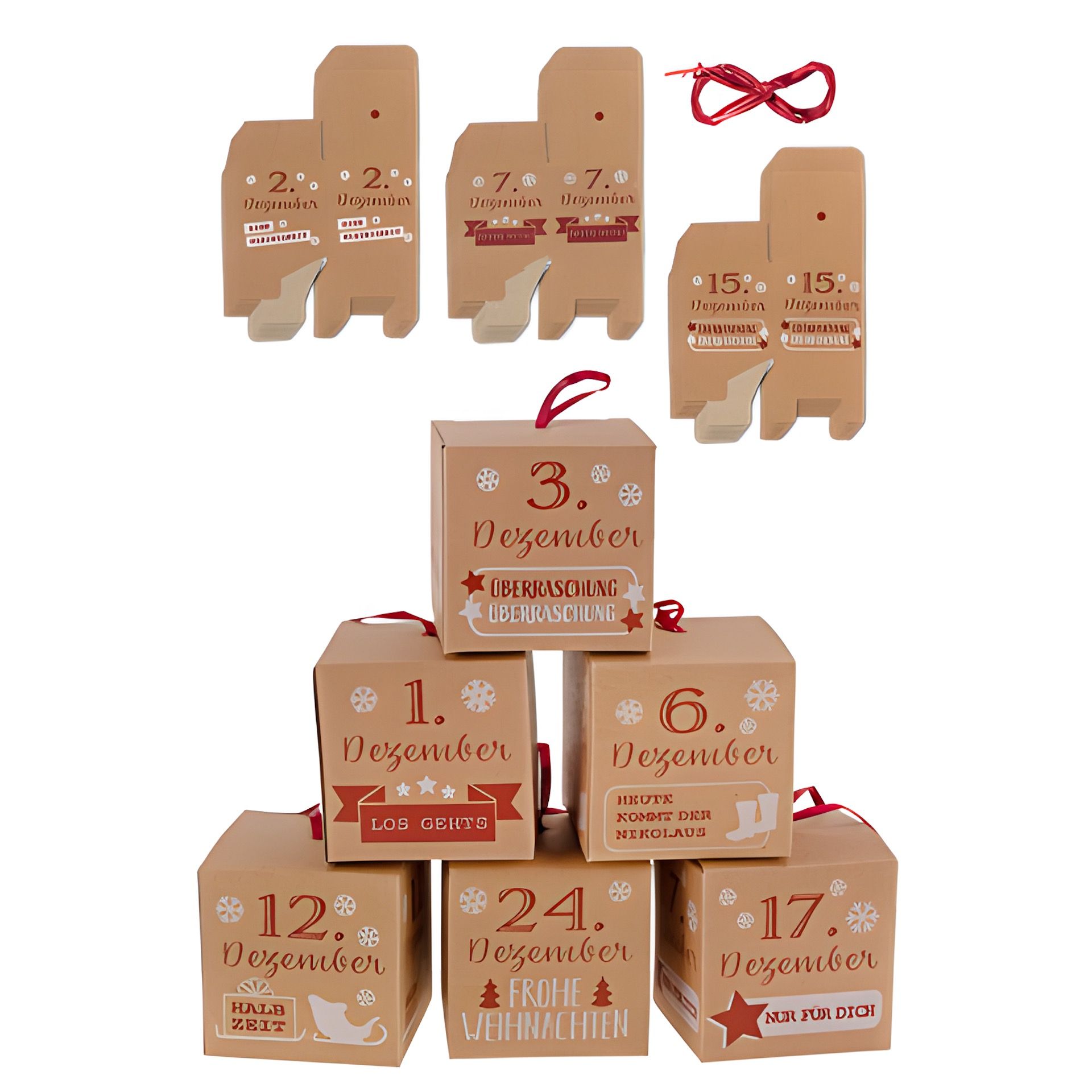 Adventskalender Set 'Zahlenschachtel', 24-teilig