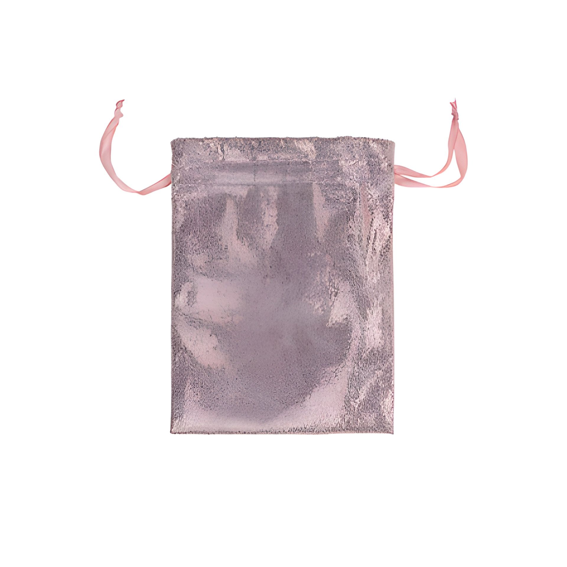 Stoffbeutel rosé/silber glänzend, 11 x 15 cm