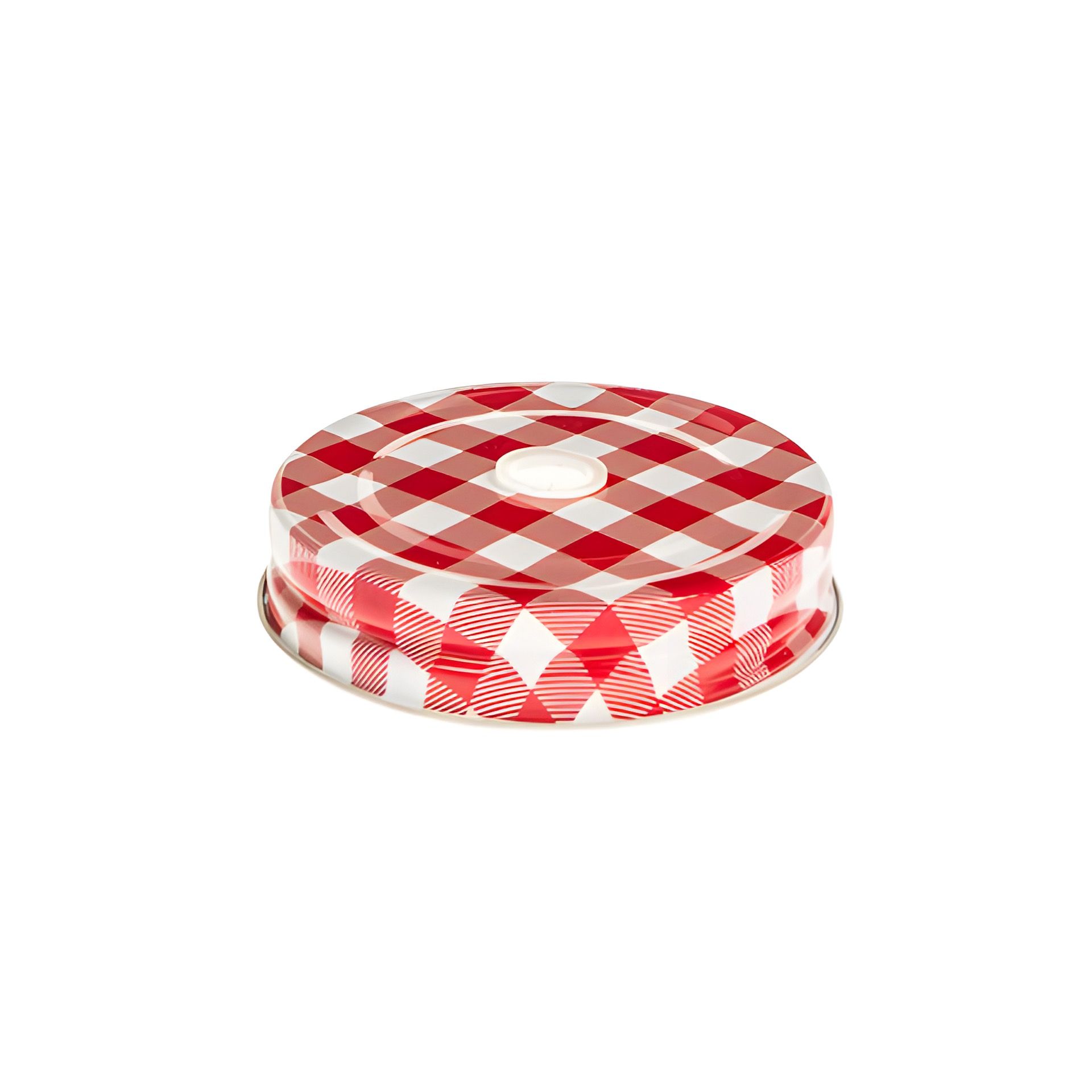CT 70 Trinkhalmdeckel rot kariert, Loch Ø 8 mm