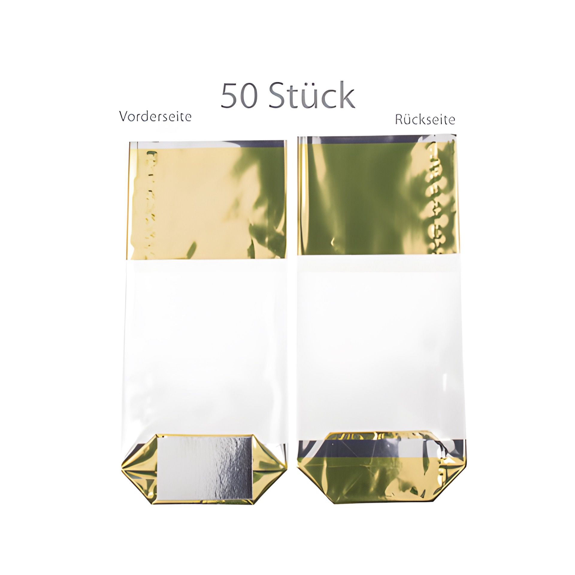 Kreuzbodenbeutel 'Uni gold', 120 x 275 mm,   50 Stück