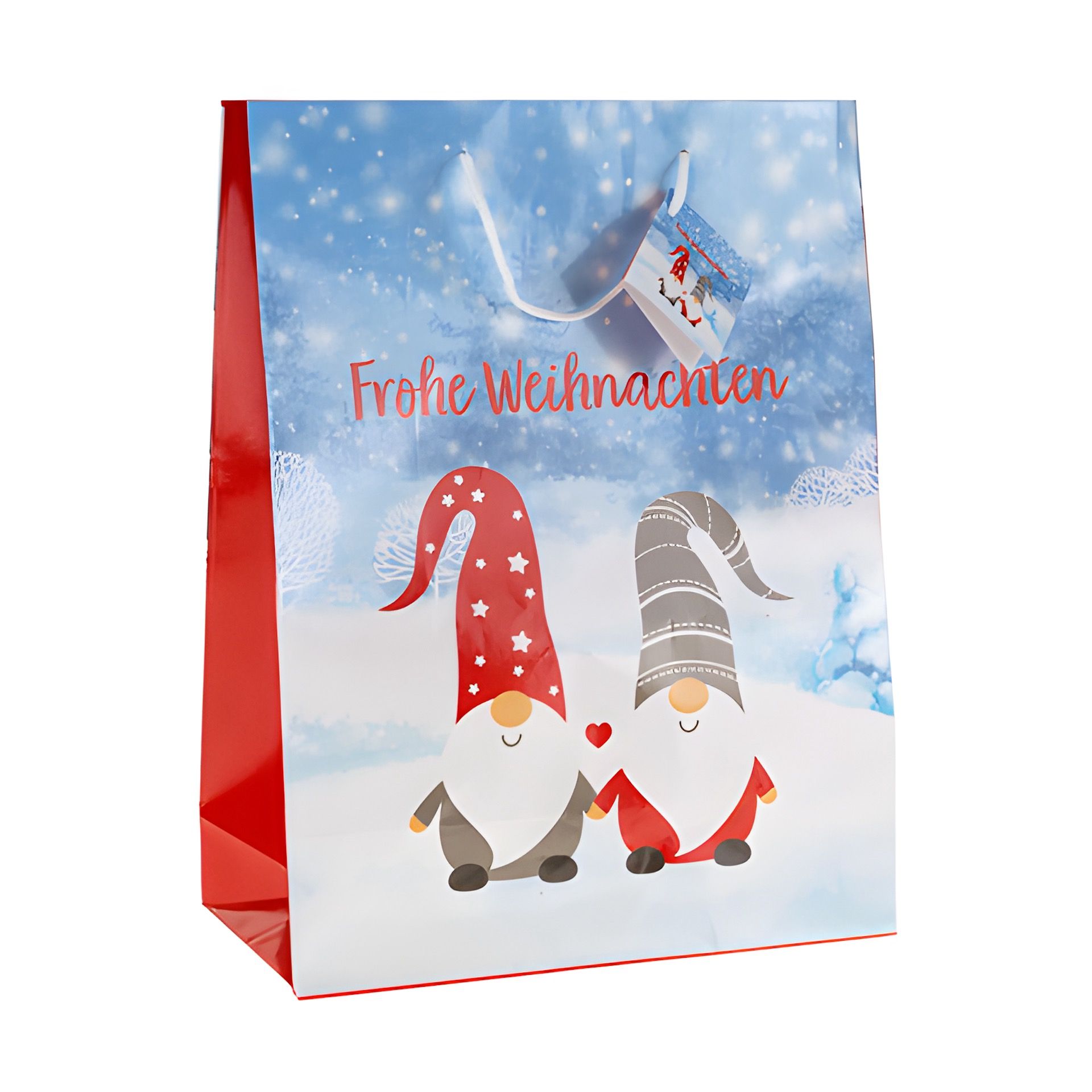 Geschenktüte 'Wichtel im Schnee', groß