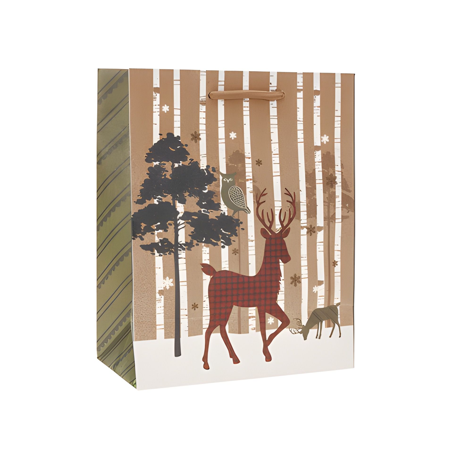 Geschenktüte 'Baum mit Eule und Hirsch', mittel