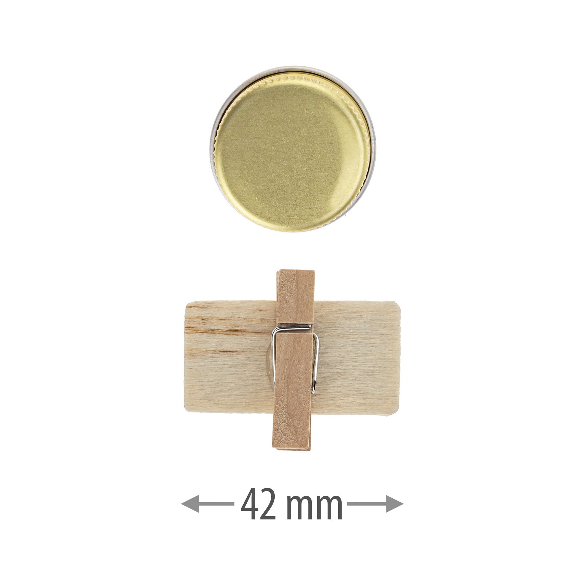 Deko-Holzklammern mit Tafel 42 x 12 x 35 mm + Kreide, 7tlg.