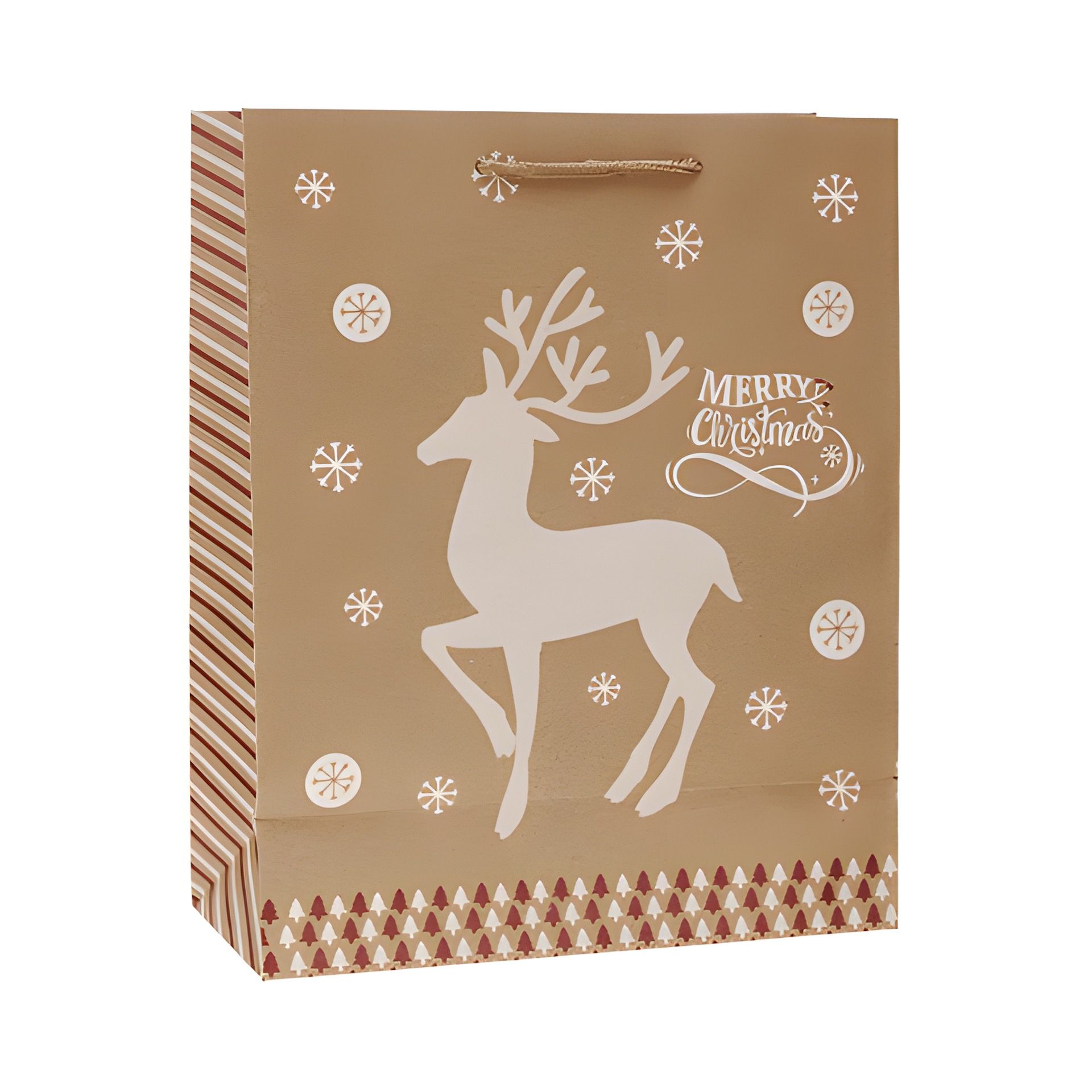 Geschenktüte 'Hirsch und Eiskristalle', groß