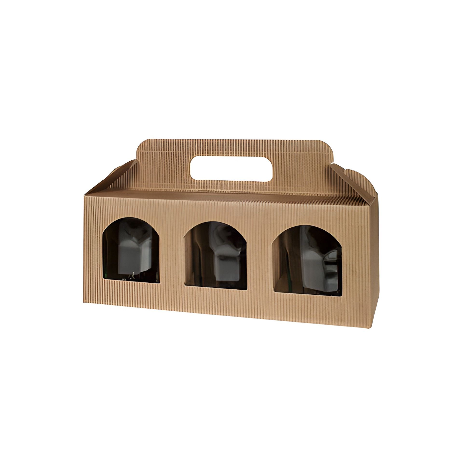 Gläserkarton 3er 250 x 80 x 95 mm natur (Karton, 100 Stück)