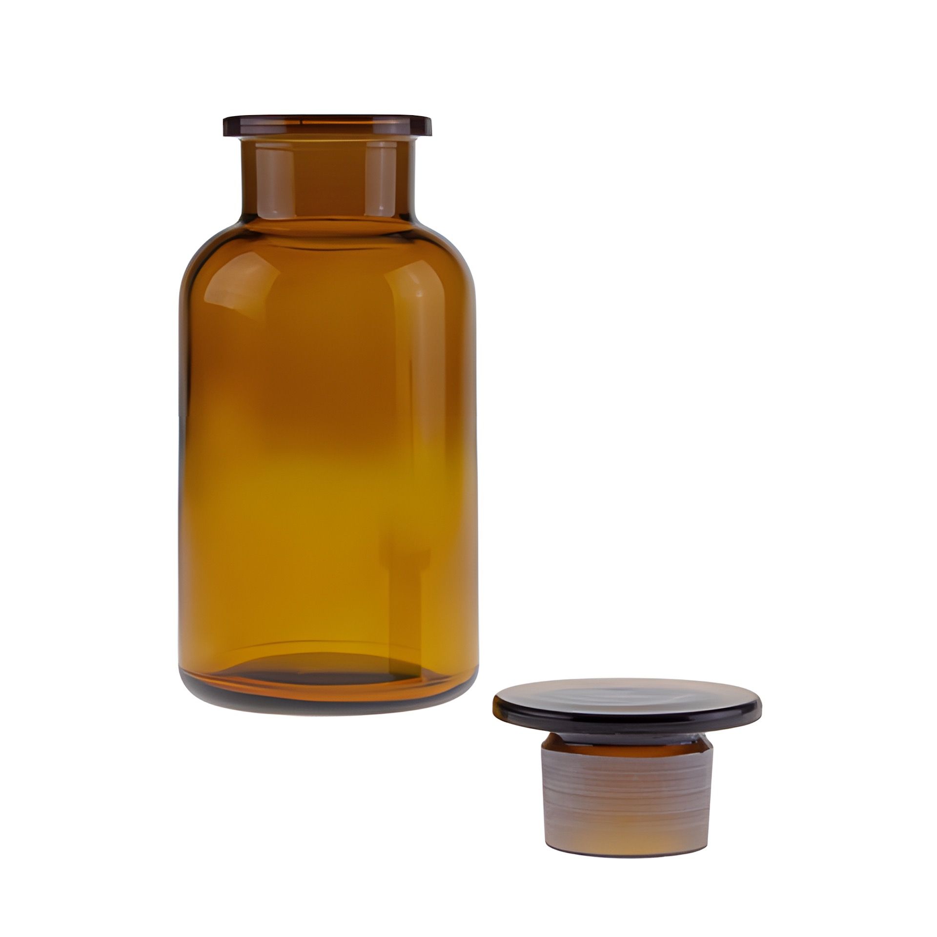 Apothekerflasche mit Glasstopfen  500 ml braun