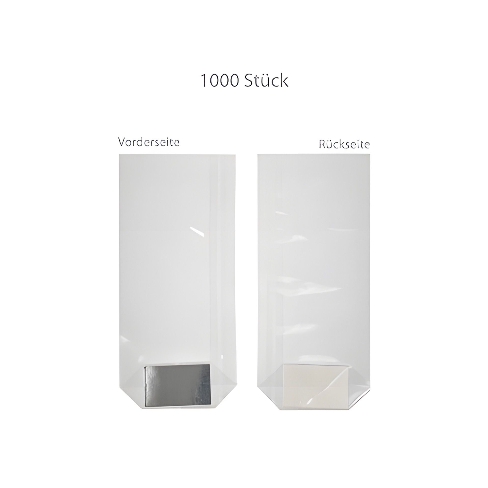 Kreuzbodenbeutel mit Kartonboden 100 x 220 mm, 1000 Stück