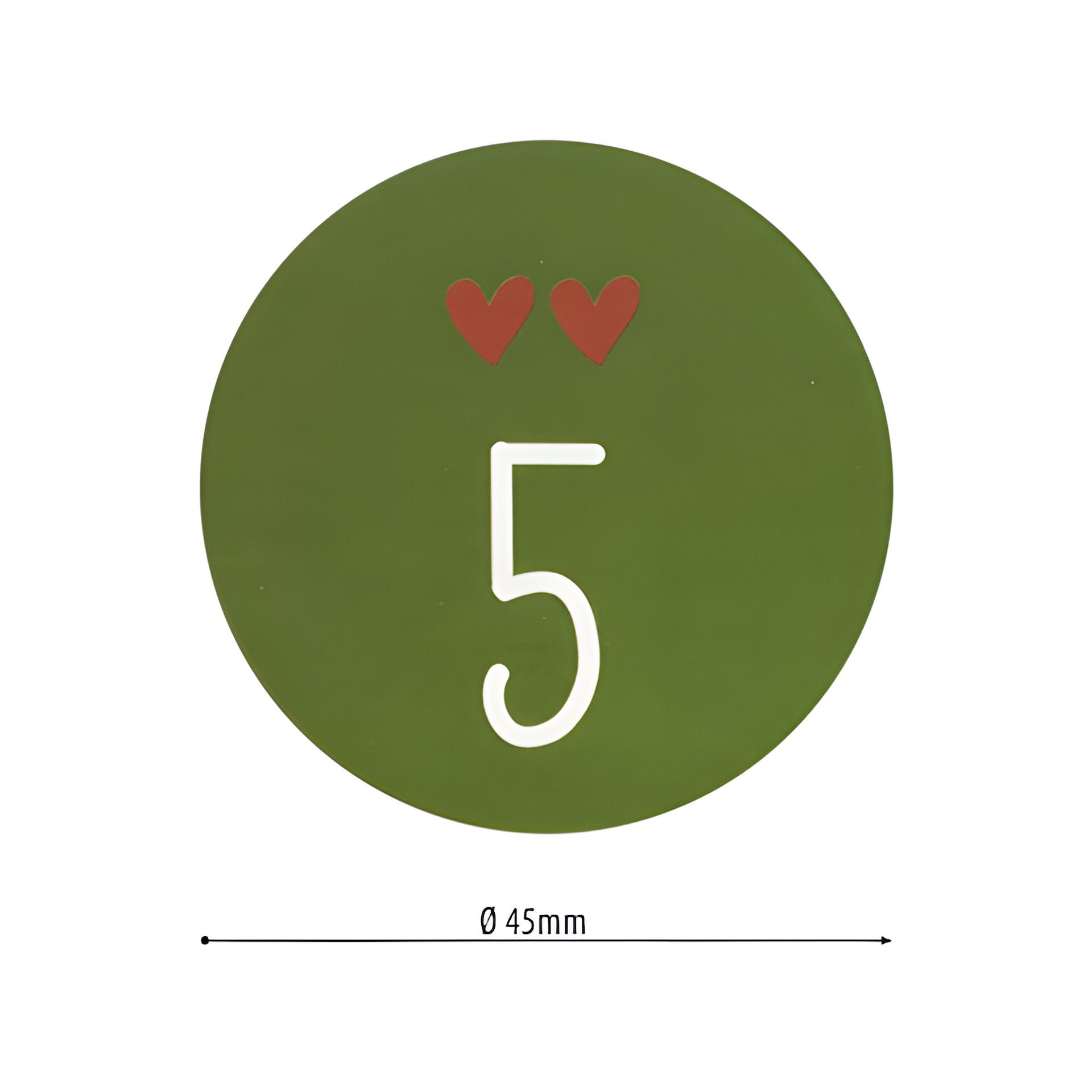 Adventskalender-Zahlen mit Muster, rot/grün, 24 Stück