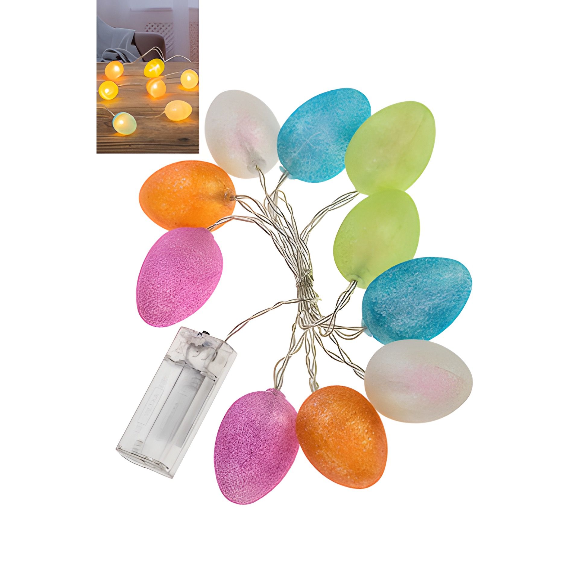 Lichterkette 'Ostereier', 10 LEDs