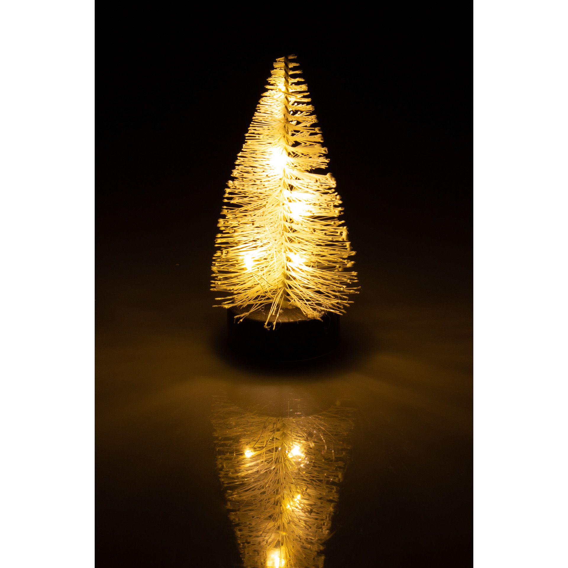 Deko-Tannenbaum mit 5 LEDs, 10 cm, weiß