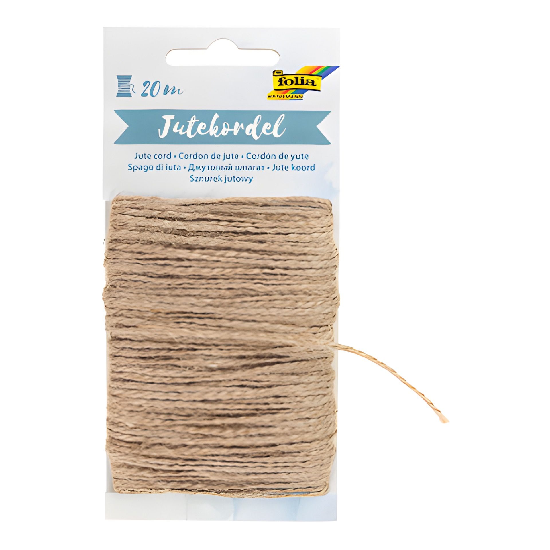 Jutekordel 20 m, 2 mm natur