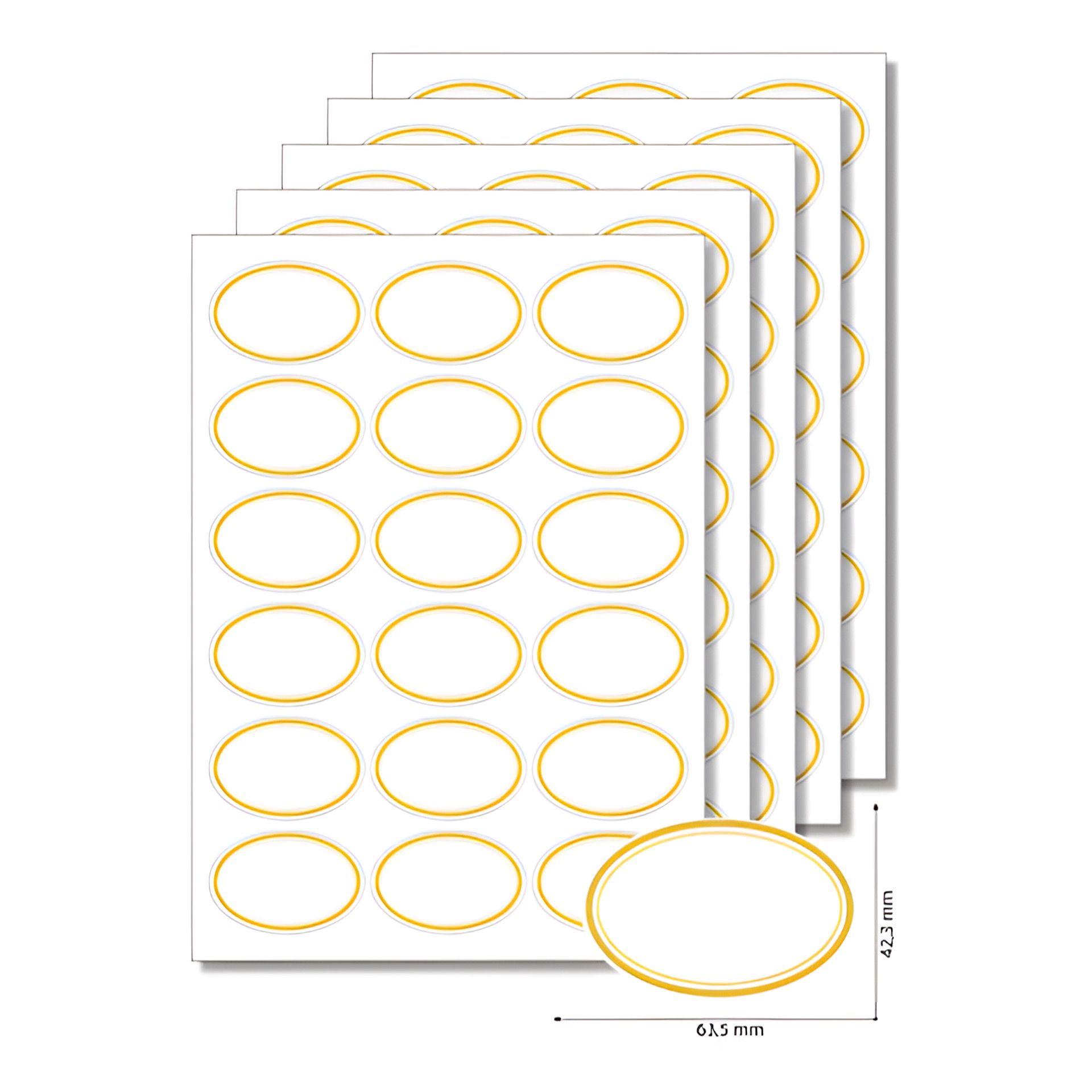 Etiketten oval 'Goldener Rahmen' - 50 Blatt A4