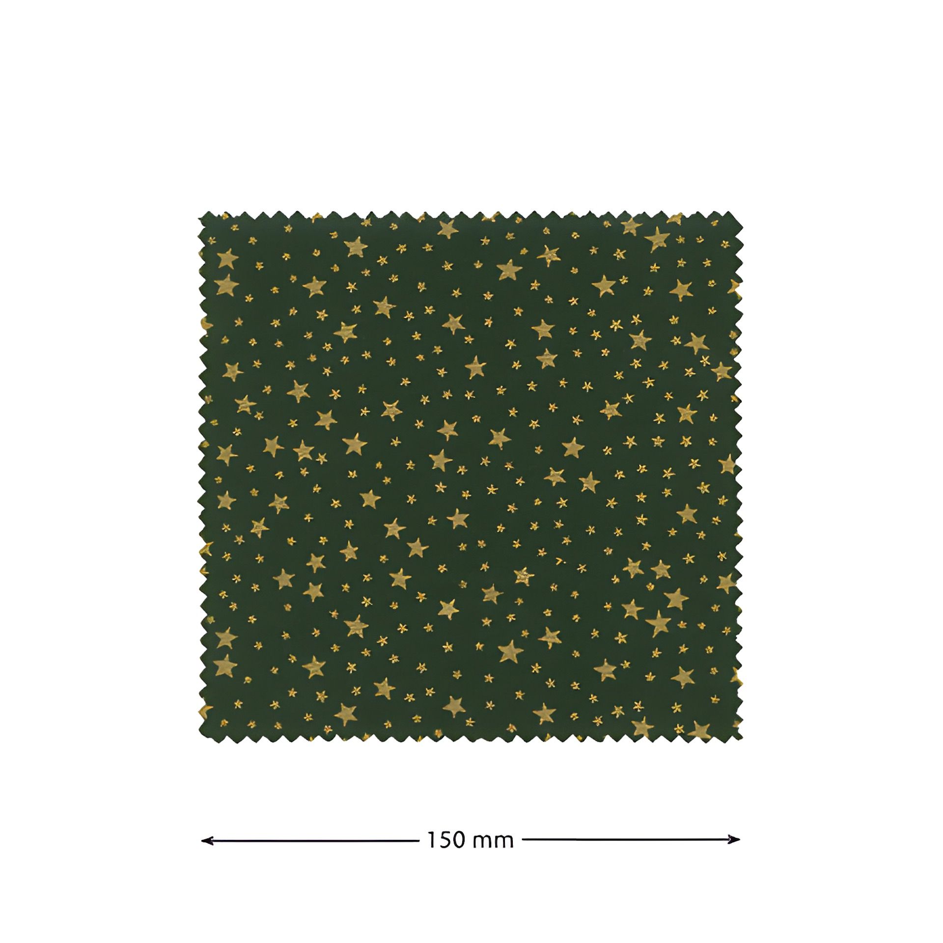Deckchen 150 mm grün mit goldenen Sternen