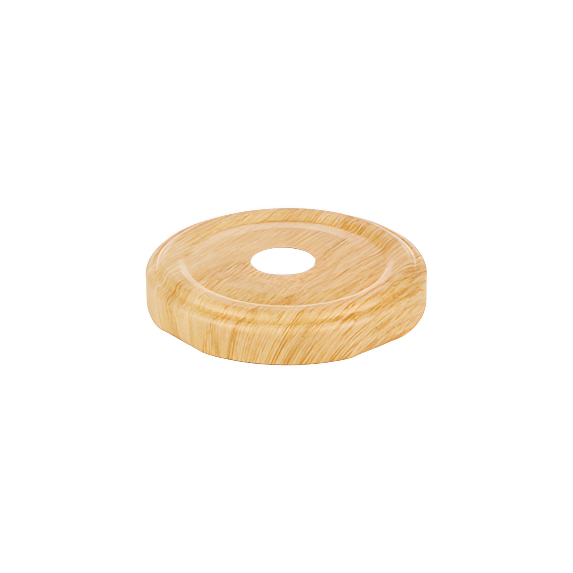 TO 53 Trinkhalmdeckel Holzdekor, Loch Ø 13 mm