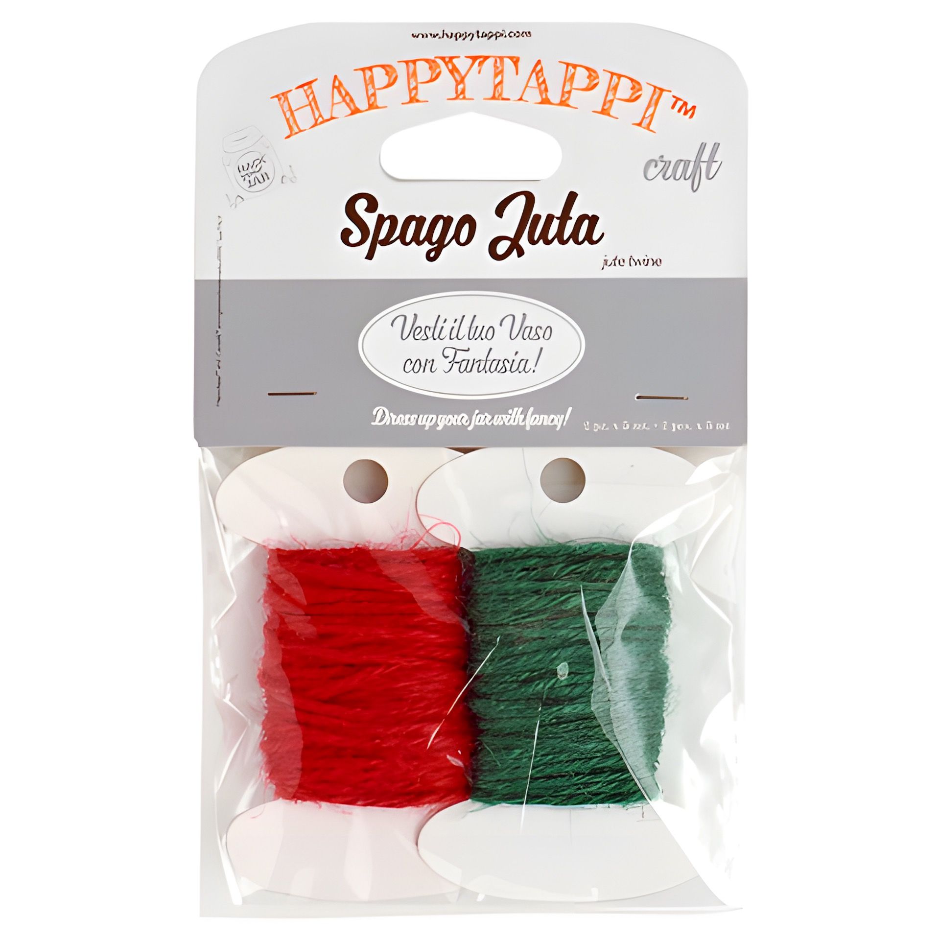 HappyTappi Jutekordel 5 m, rot und grün, 2 Stück