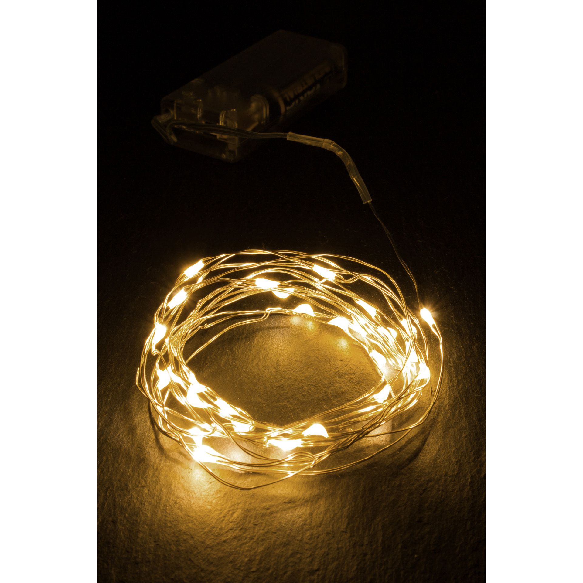 Lichterkette mit 30 LEDs, weiß mit Timer