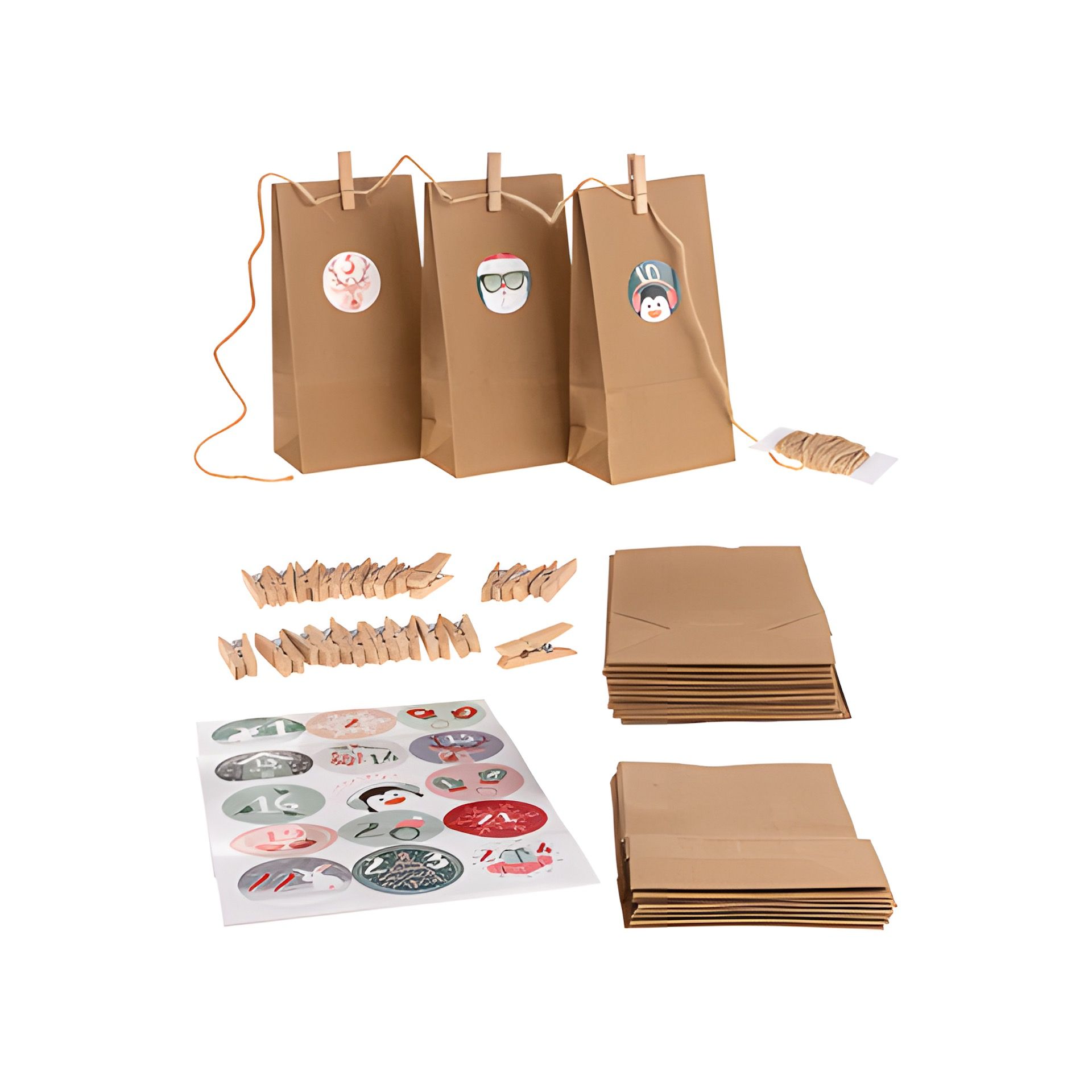 Adventskalender Bastelset DIY, 73-teilig