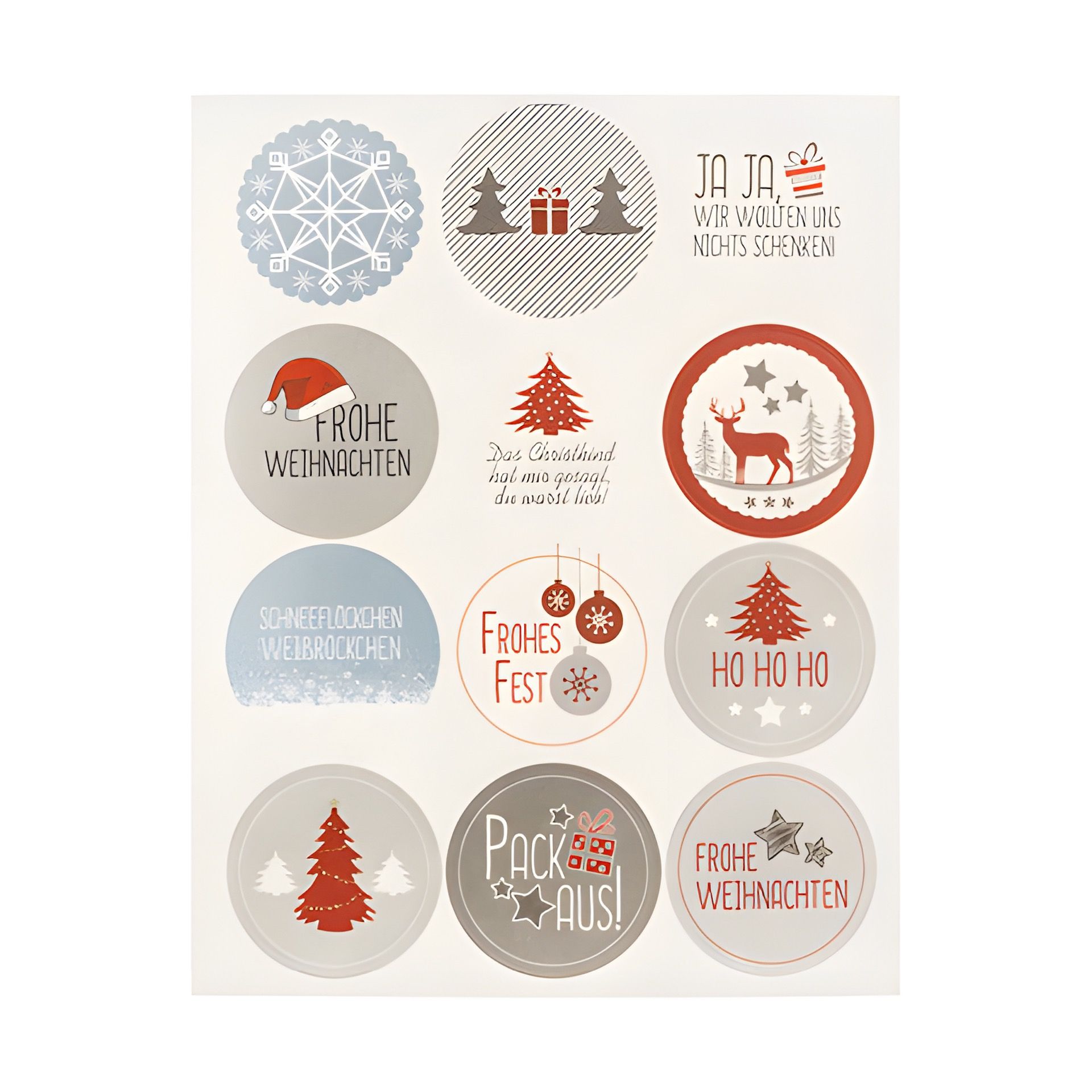 Rund-Sticker 'Weihnachten' Ø 4,5 cm, 48-teilig