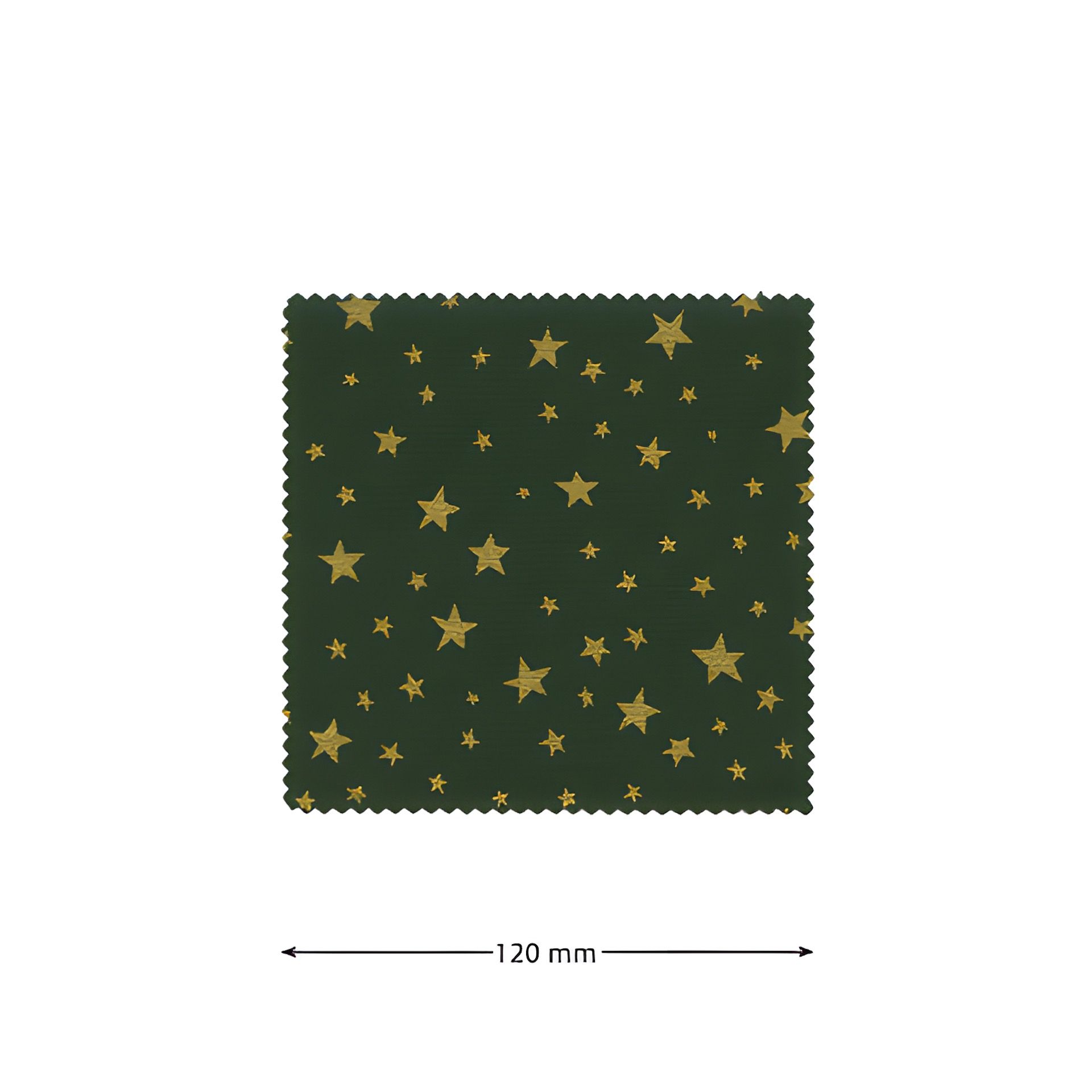 Deckchen 120 mm grün mit goldenen Sternen